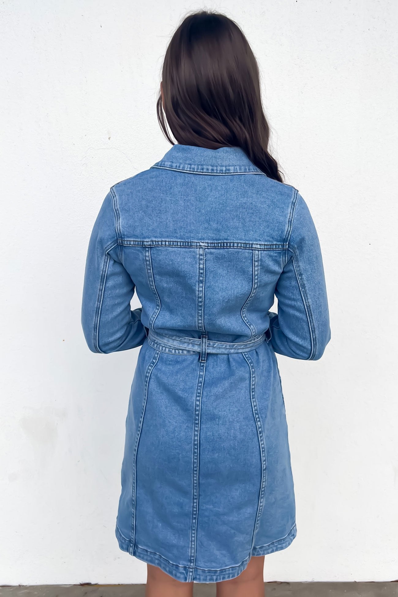 Riley Denim Dress Mid Blue