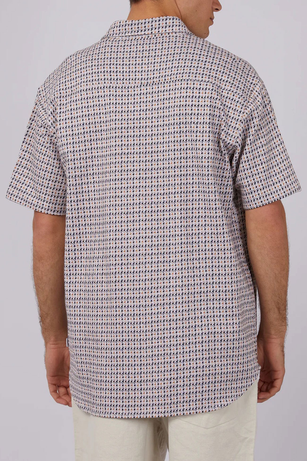 Rixo Short Sleeve Shirt Houndstooth Jacquard