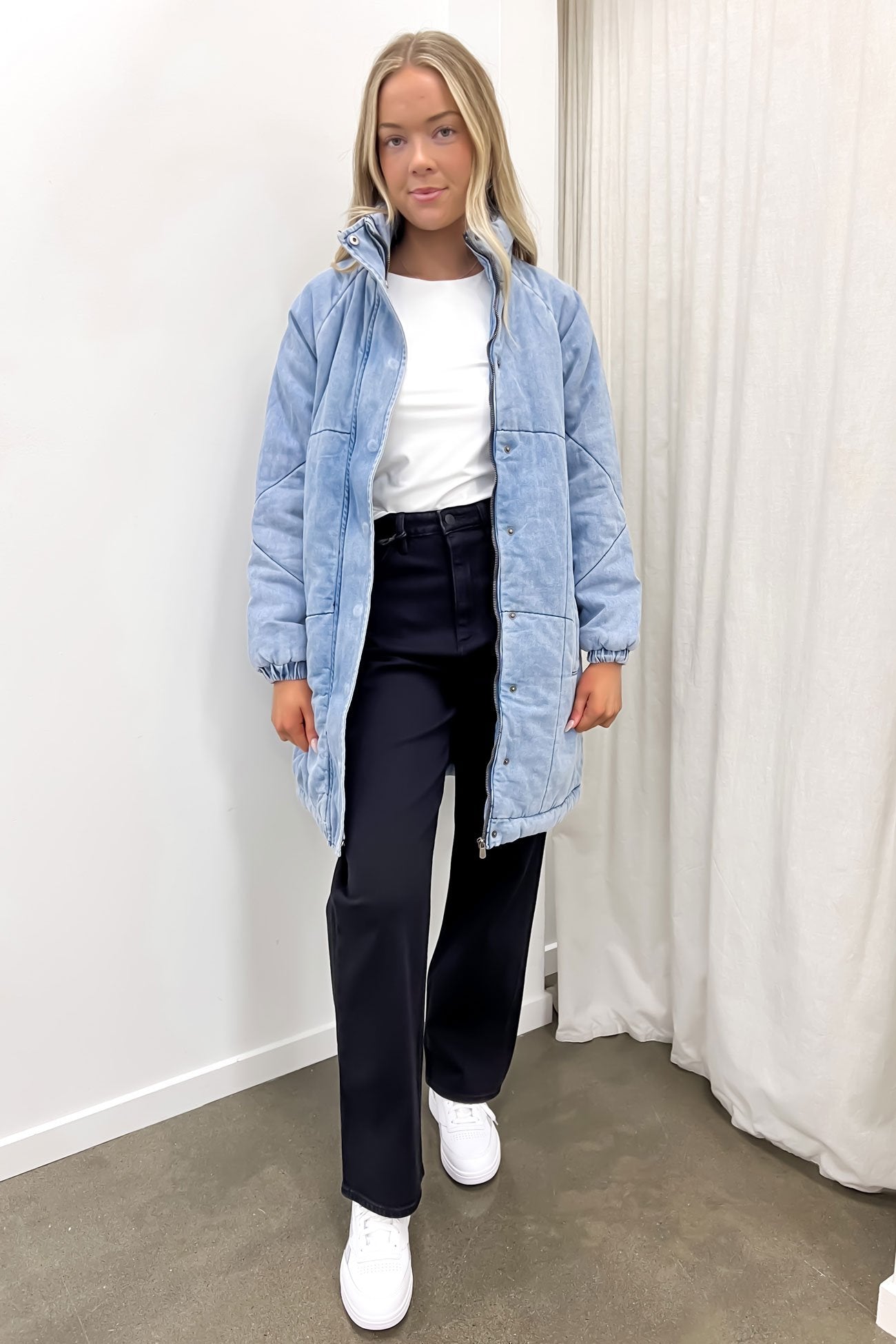 Rosalee Longline Jacket Light Blue