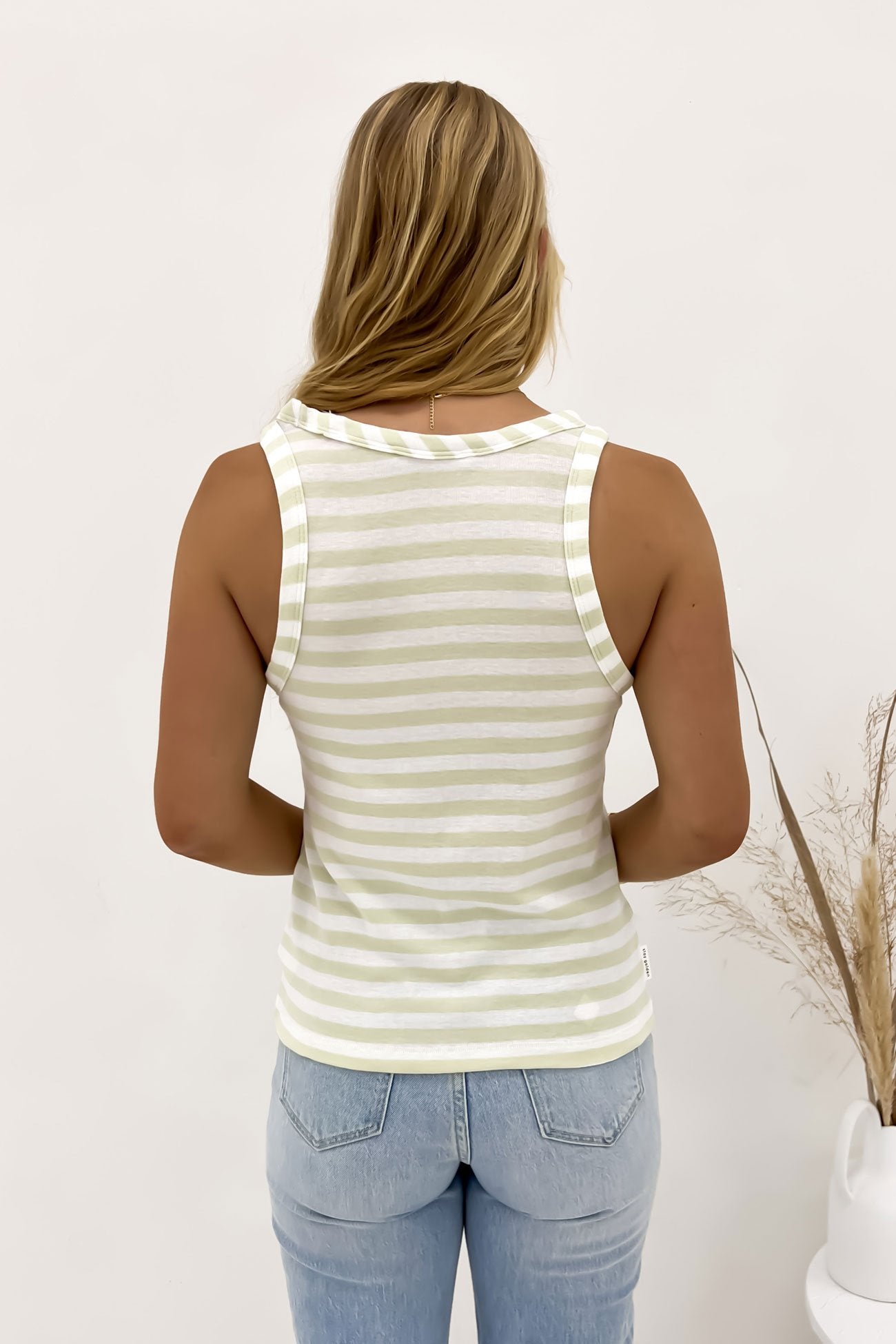 Ruth Tank Gleam White Stripe