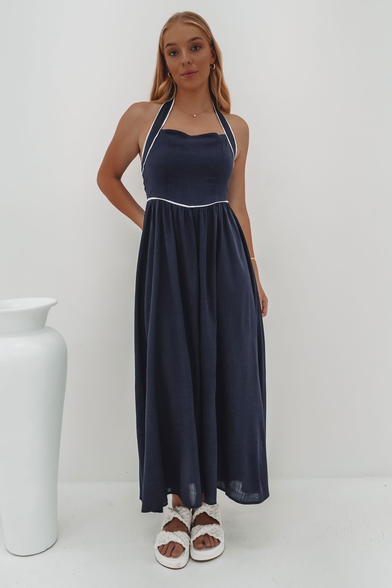 Sabrina Midi Dress Navy