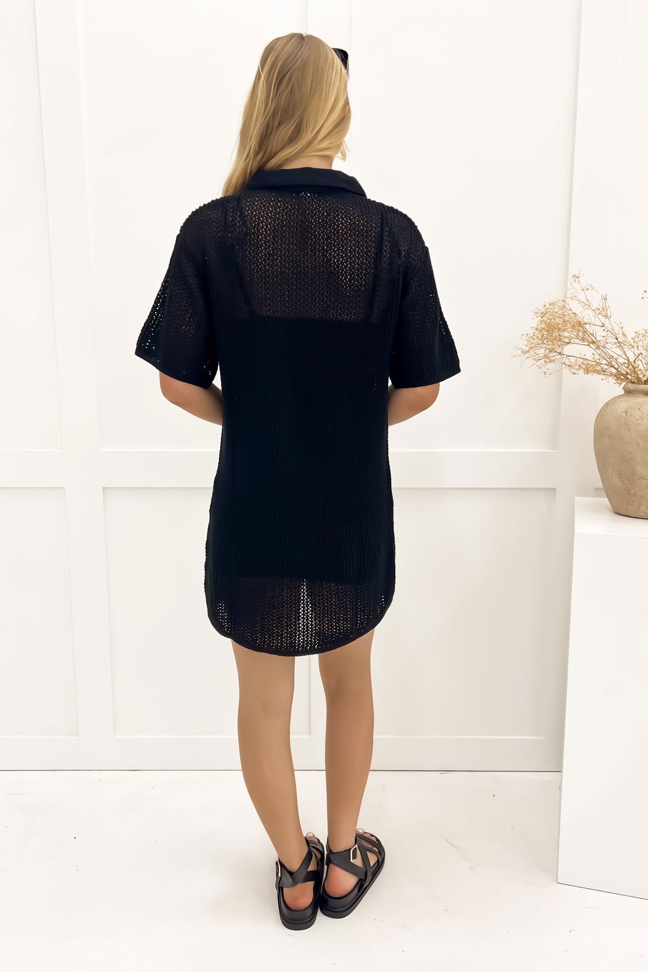 Sadie Shirt Dress Black