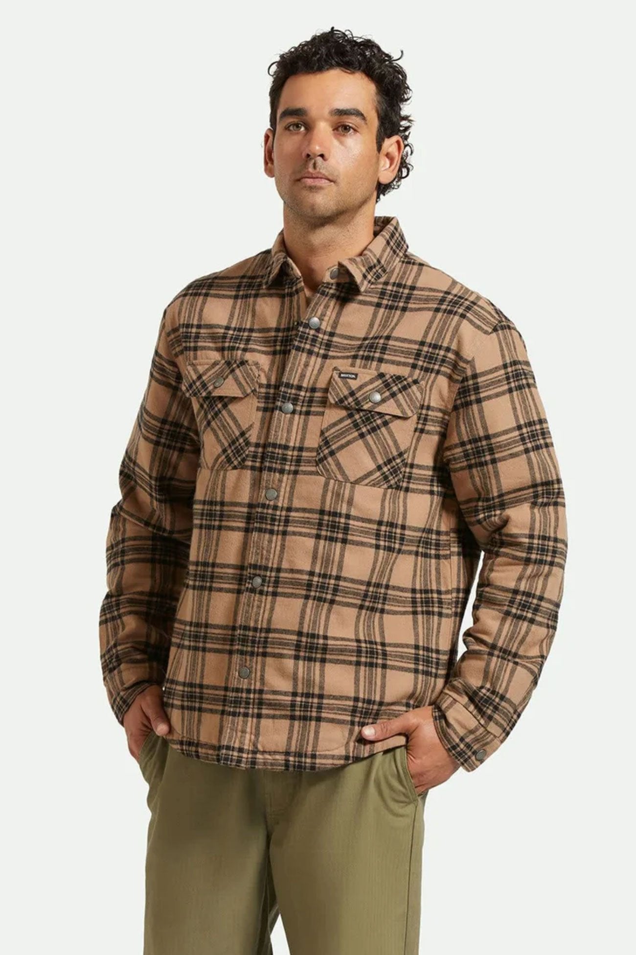 Bowery Quilted Flannel Woodsmoke Black