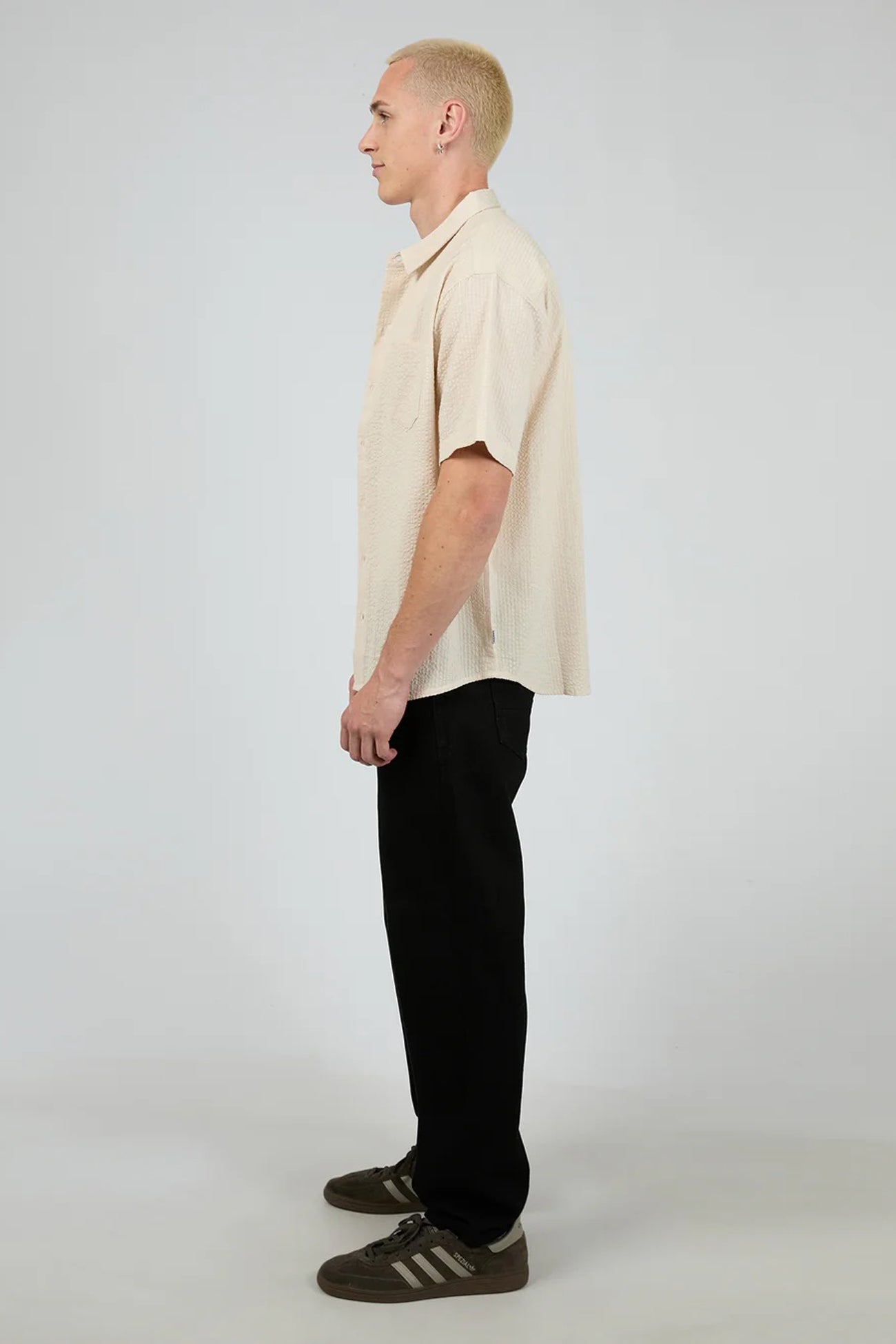 Seersucker Short Sleeve Shirt Chalk