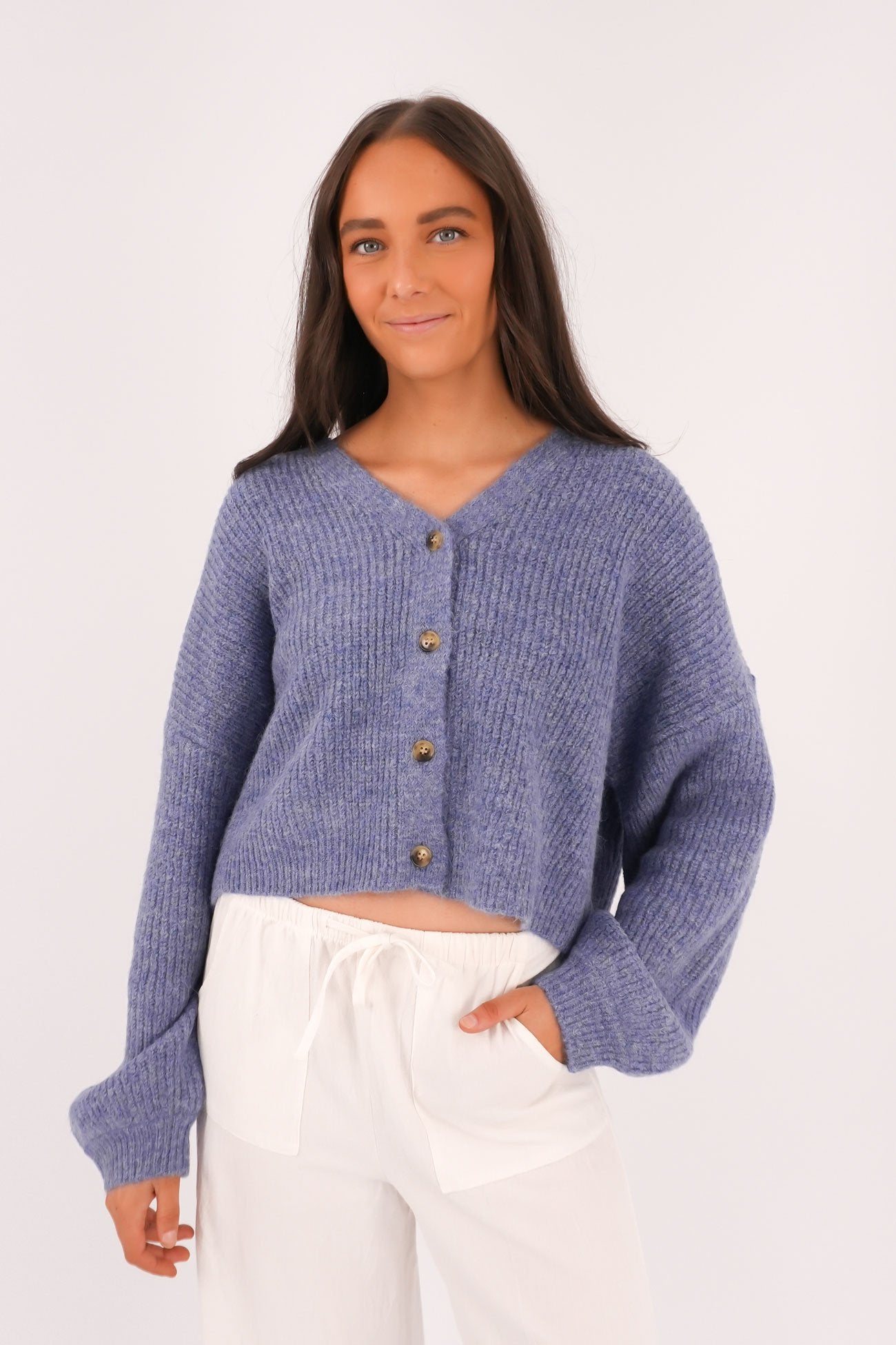 Selena Knit Cardi Blue