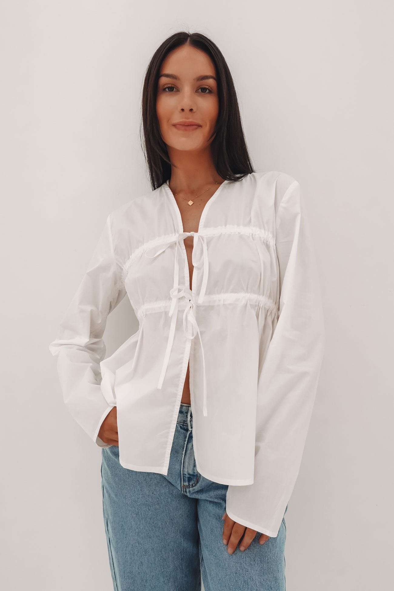 Serenity Long Sleeve Top White