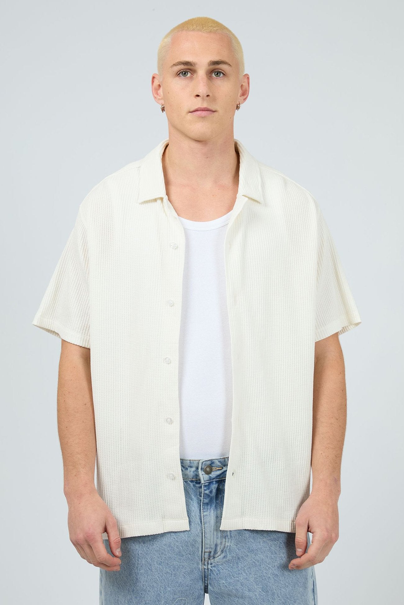 Session Waffle Short Sleeve Shirt Natural