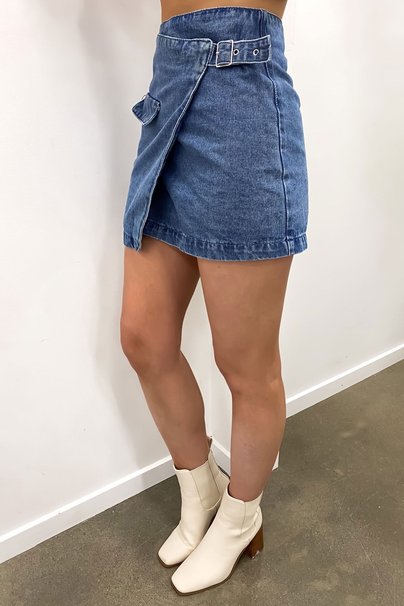 Shai Denim Mini Skirt Mid Blue