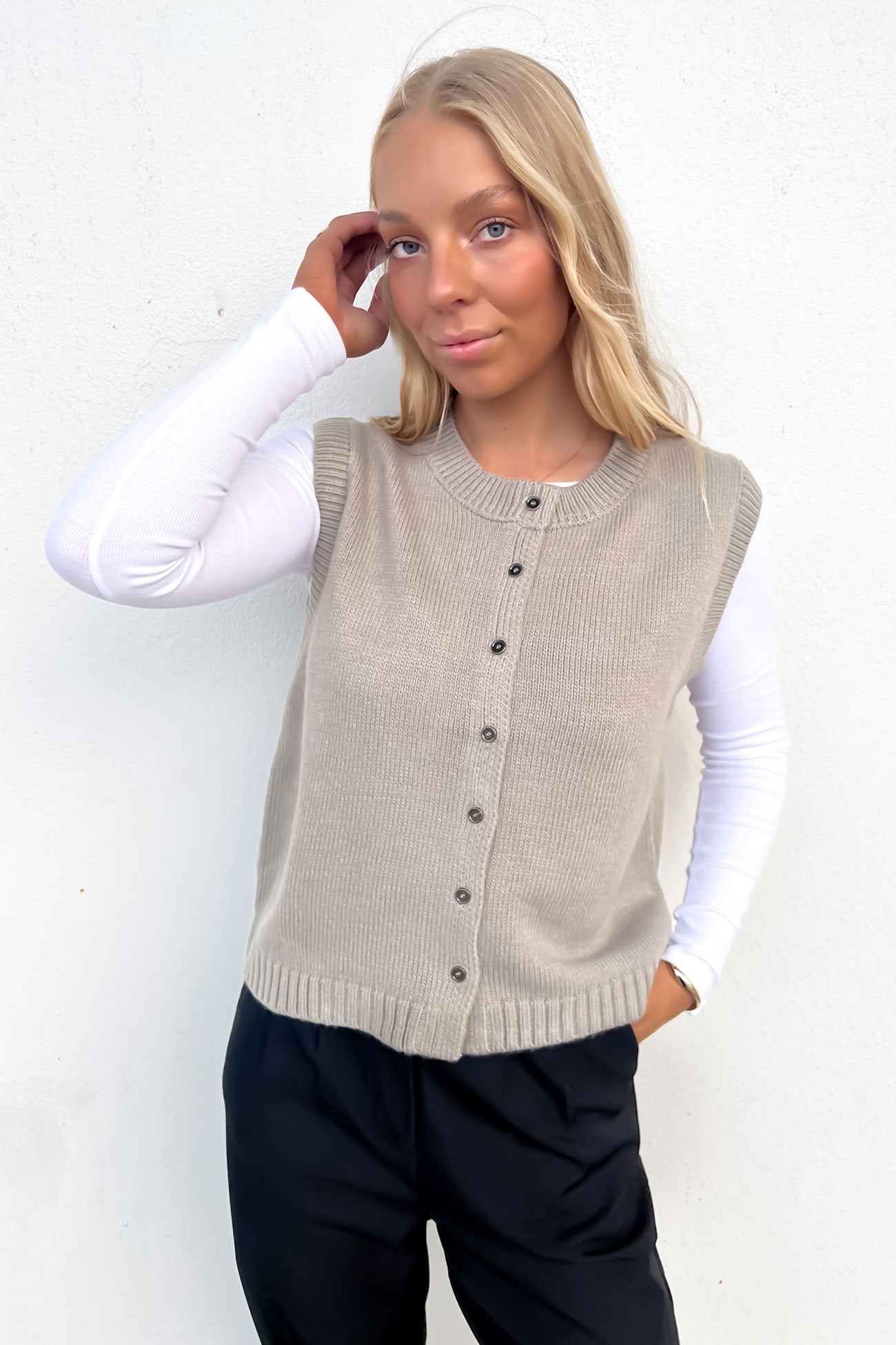 Shelley Knit Vest Grey