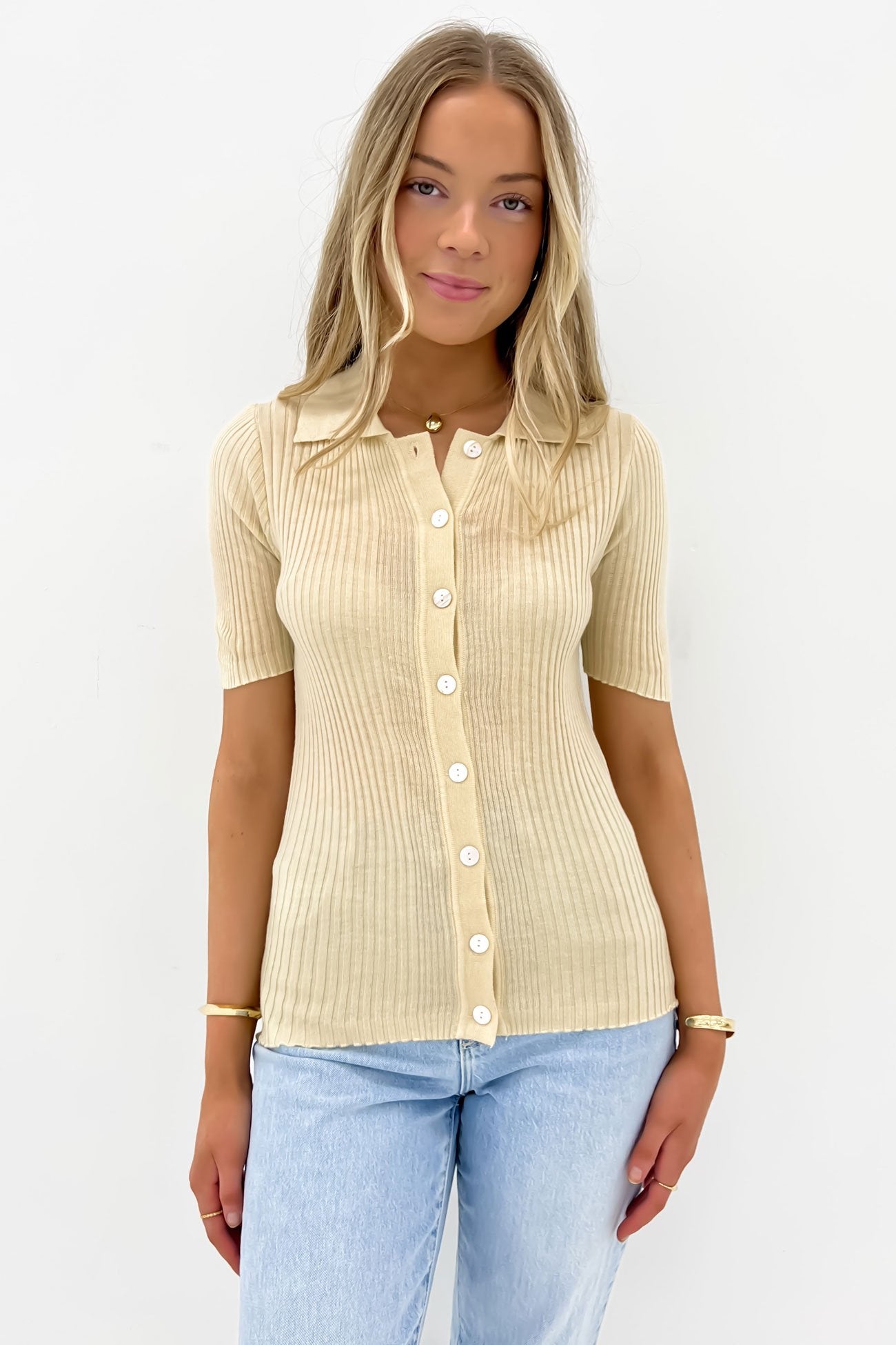 Shelly Knitted Top Yellow