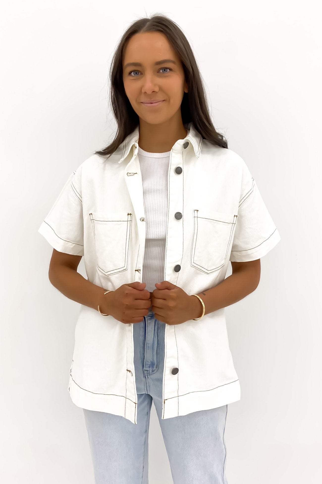 Simi Denim Shirt Vintage White