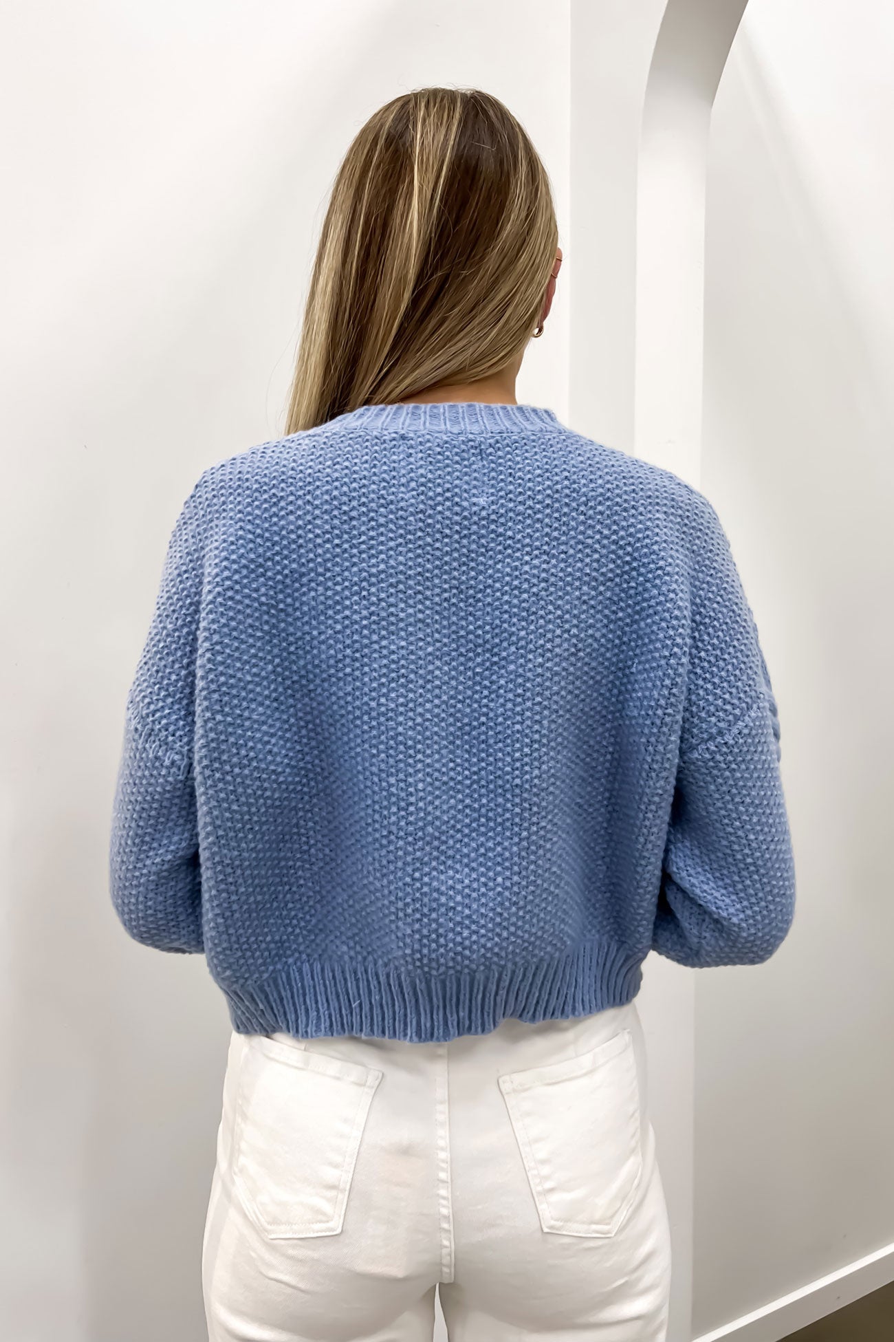 Simone Crop Knit Blue