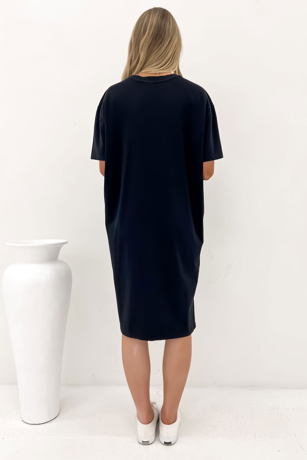 Simplified Tee Dress Washed Black