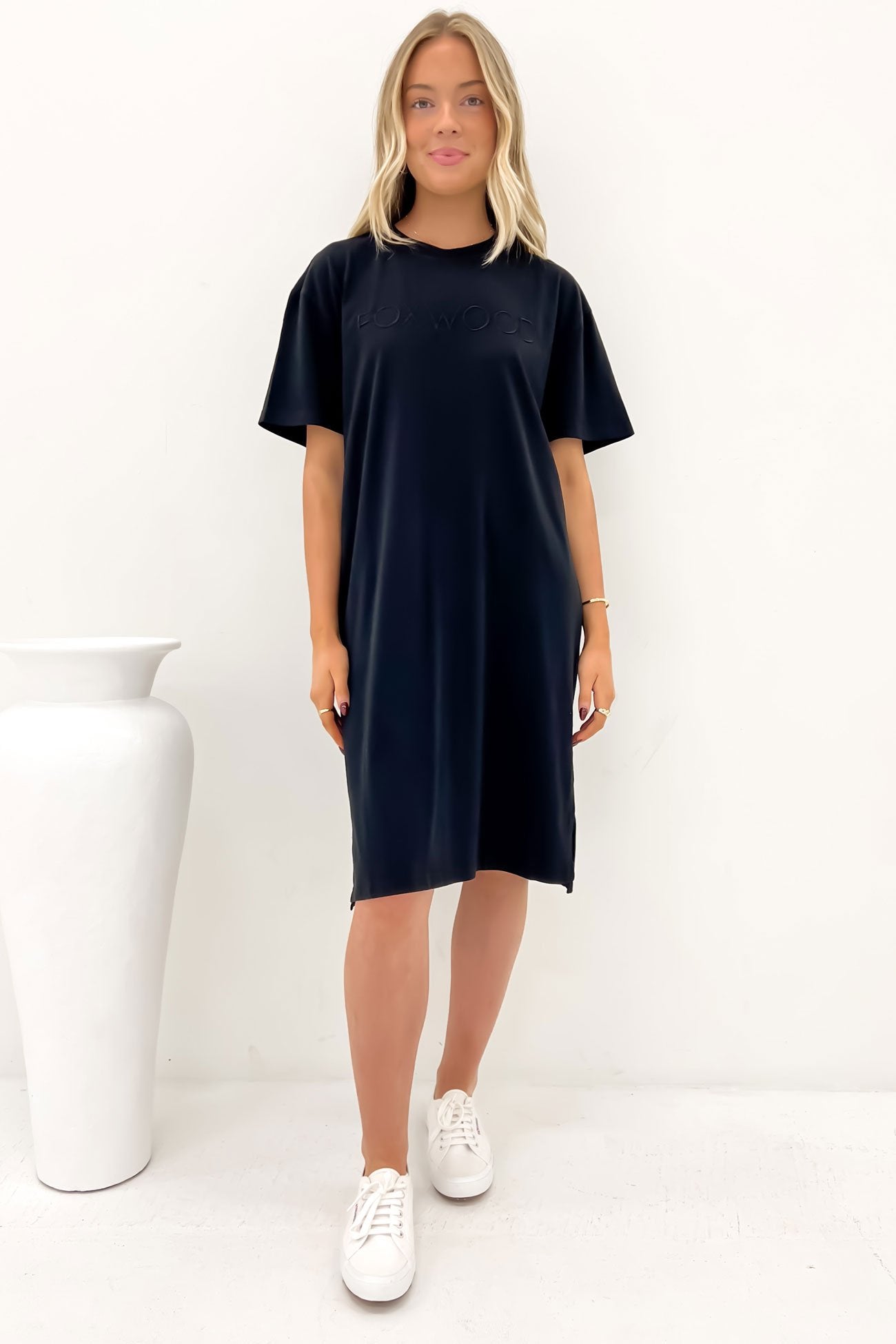 Simplified Tee Dress Washed Black