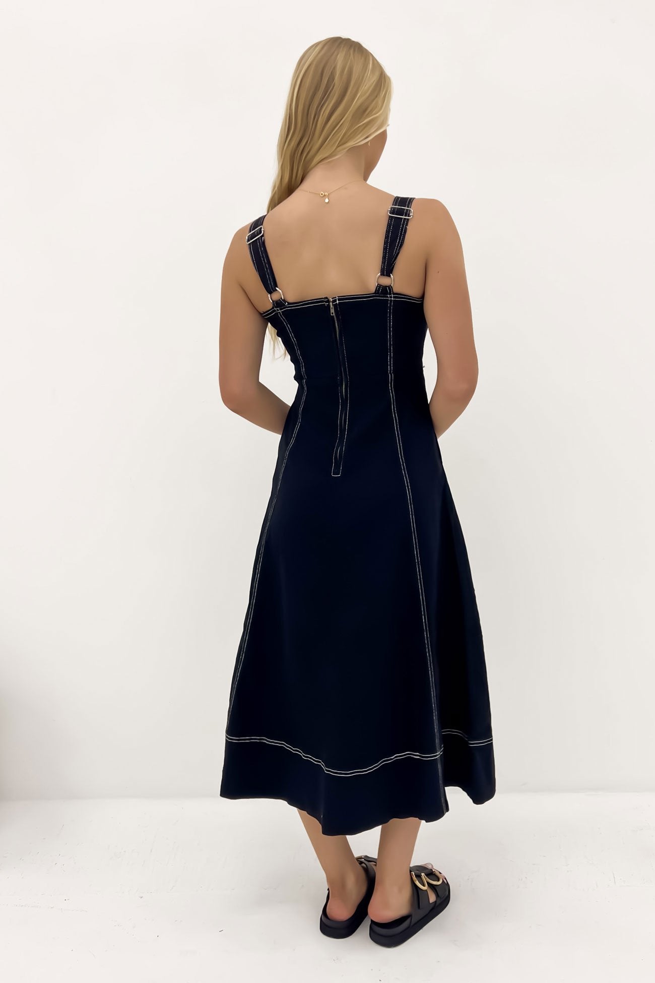 Siobhan Denim Midi Dress Black