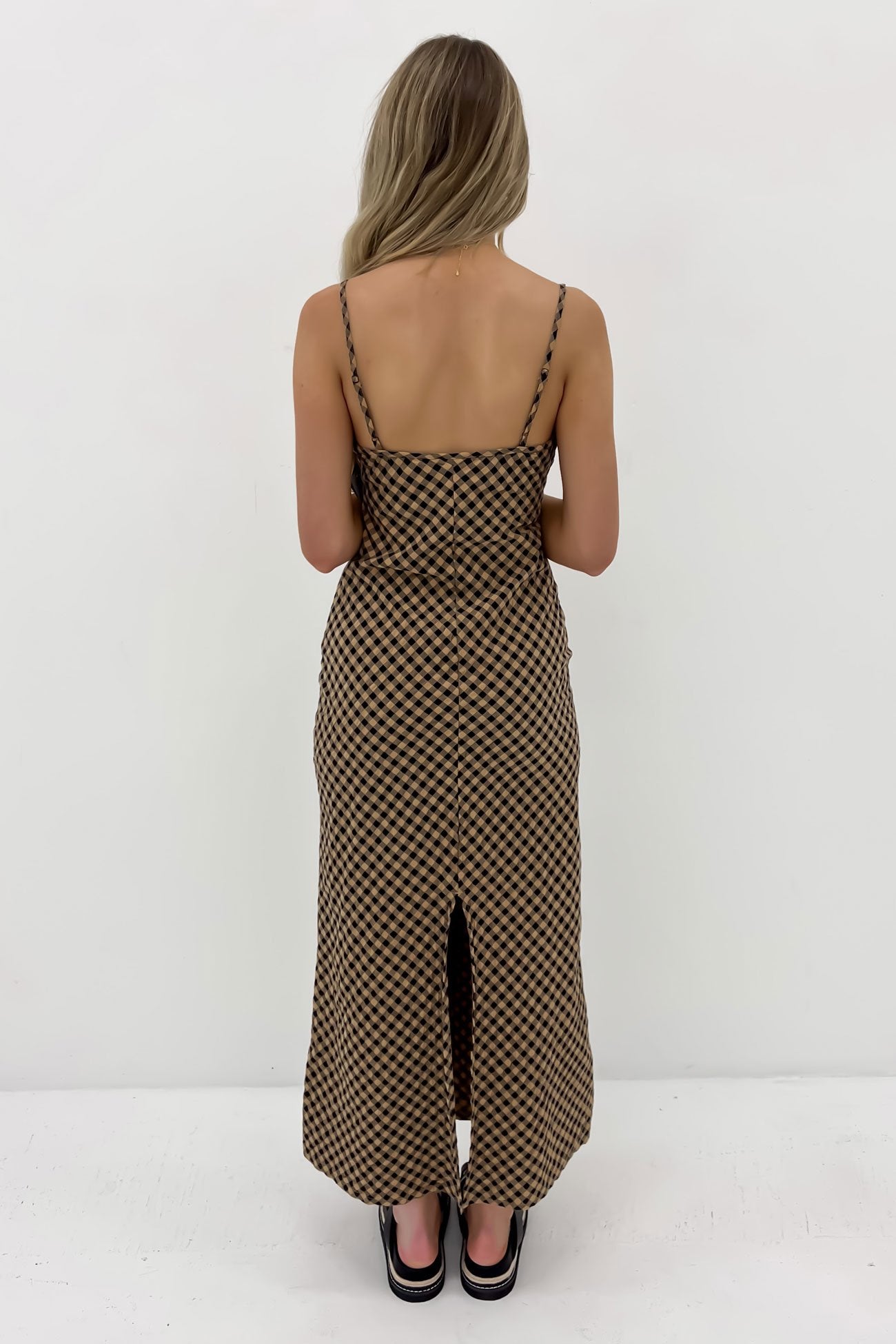 Slippy Dress Chestnut Brown