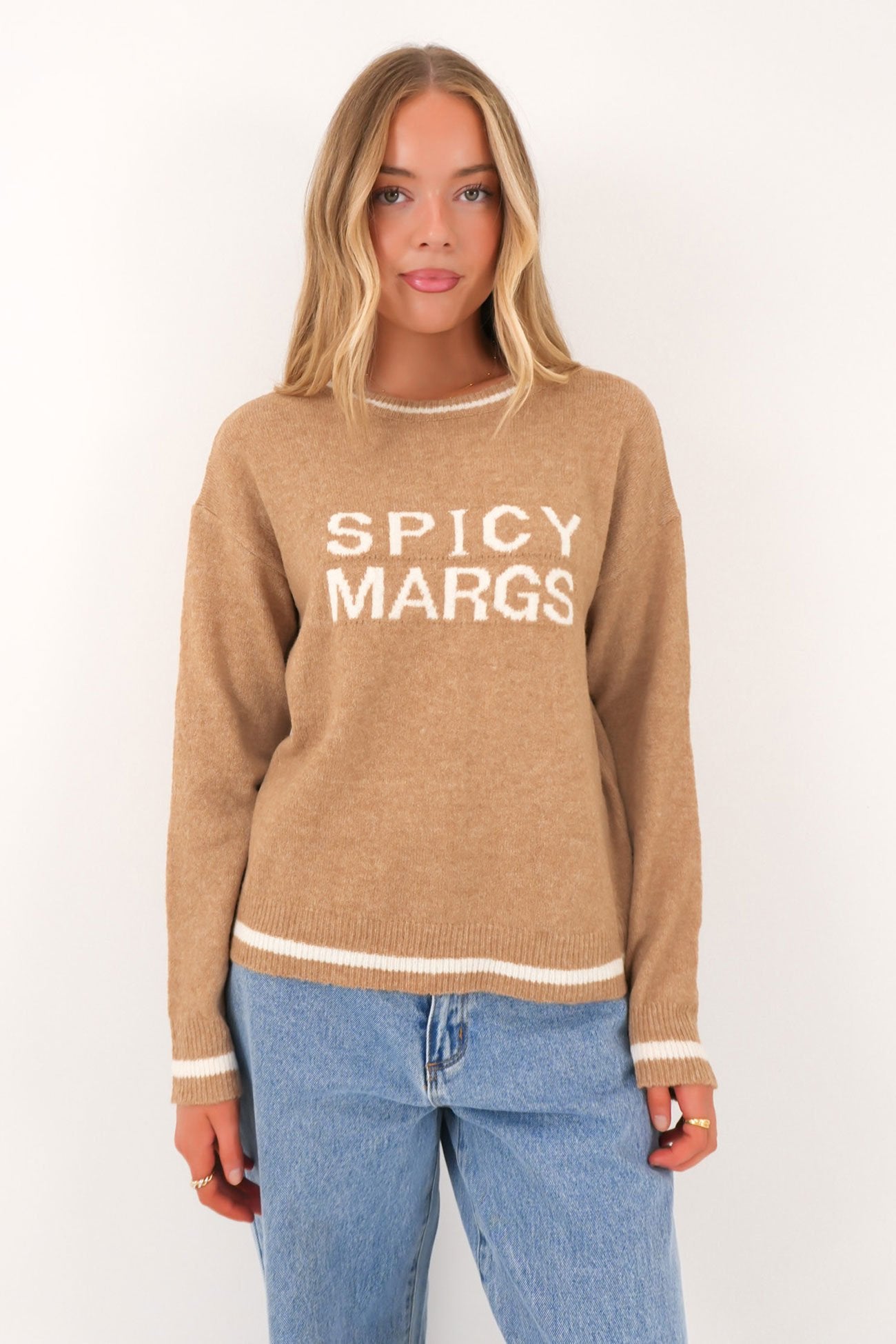 Spicy Margs Knit Jumper Camel