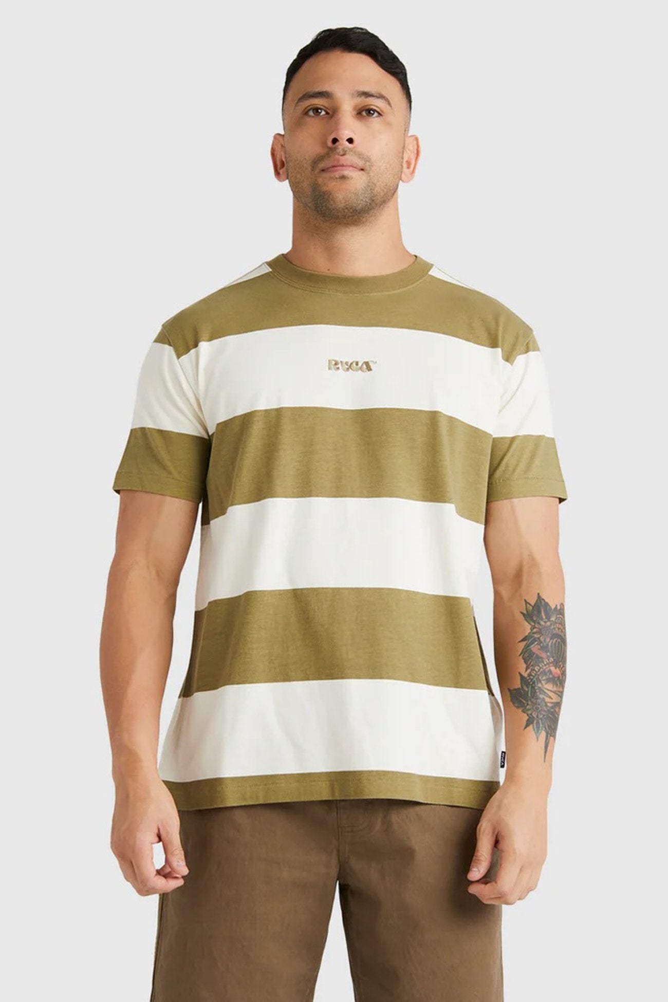 Spring Hit Stripe Short Sleeve Tee Herb