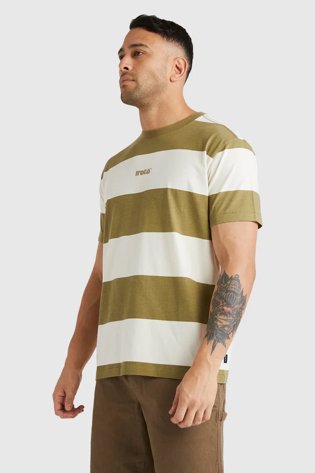 Spring Hit Stripe Short Sleeve Tee Herb