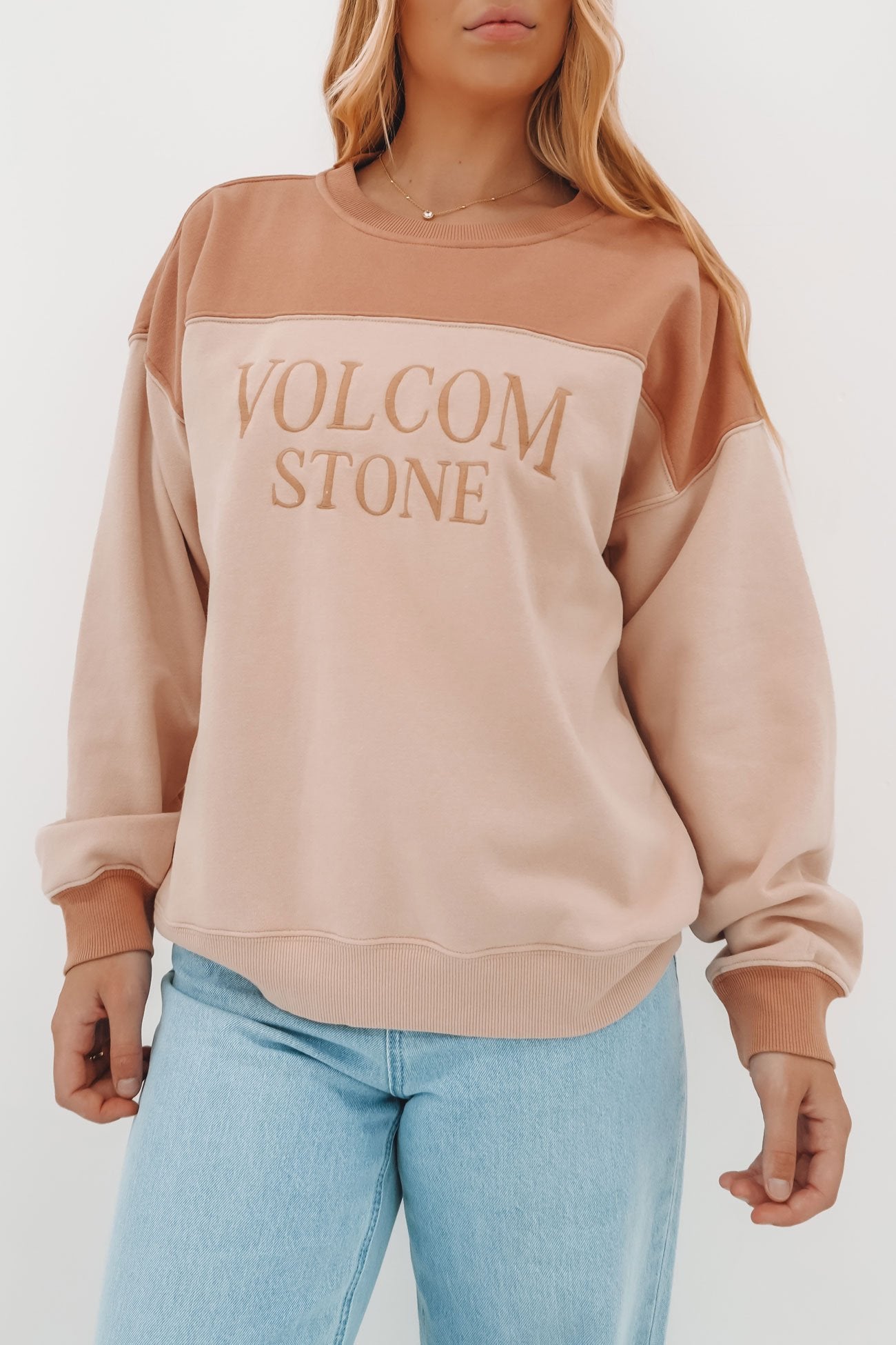 Stone Blocked Crew Champagne Gold