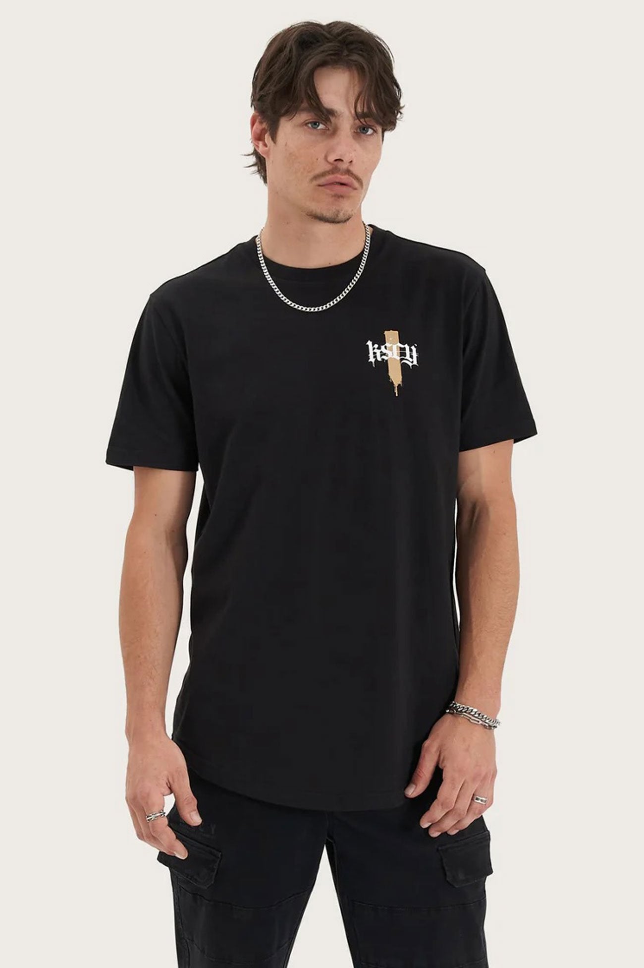 Strayverse Dual Curved Tee Jet Black