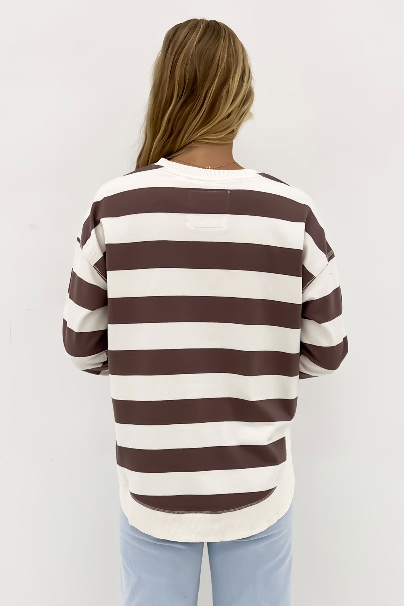 Striped Delilah Crew Mocha