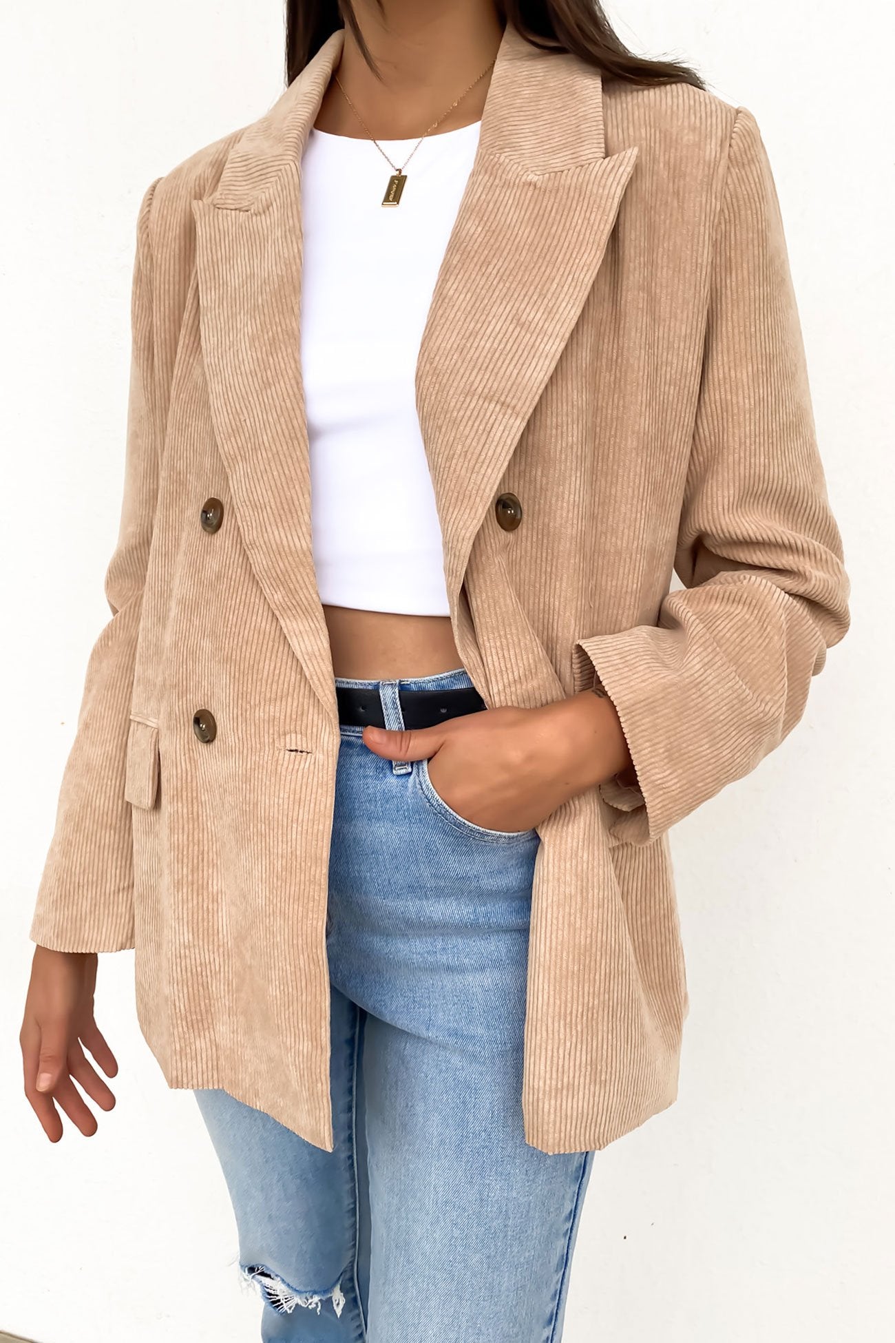 Taleah Cord Blazer Beige