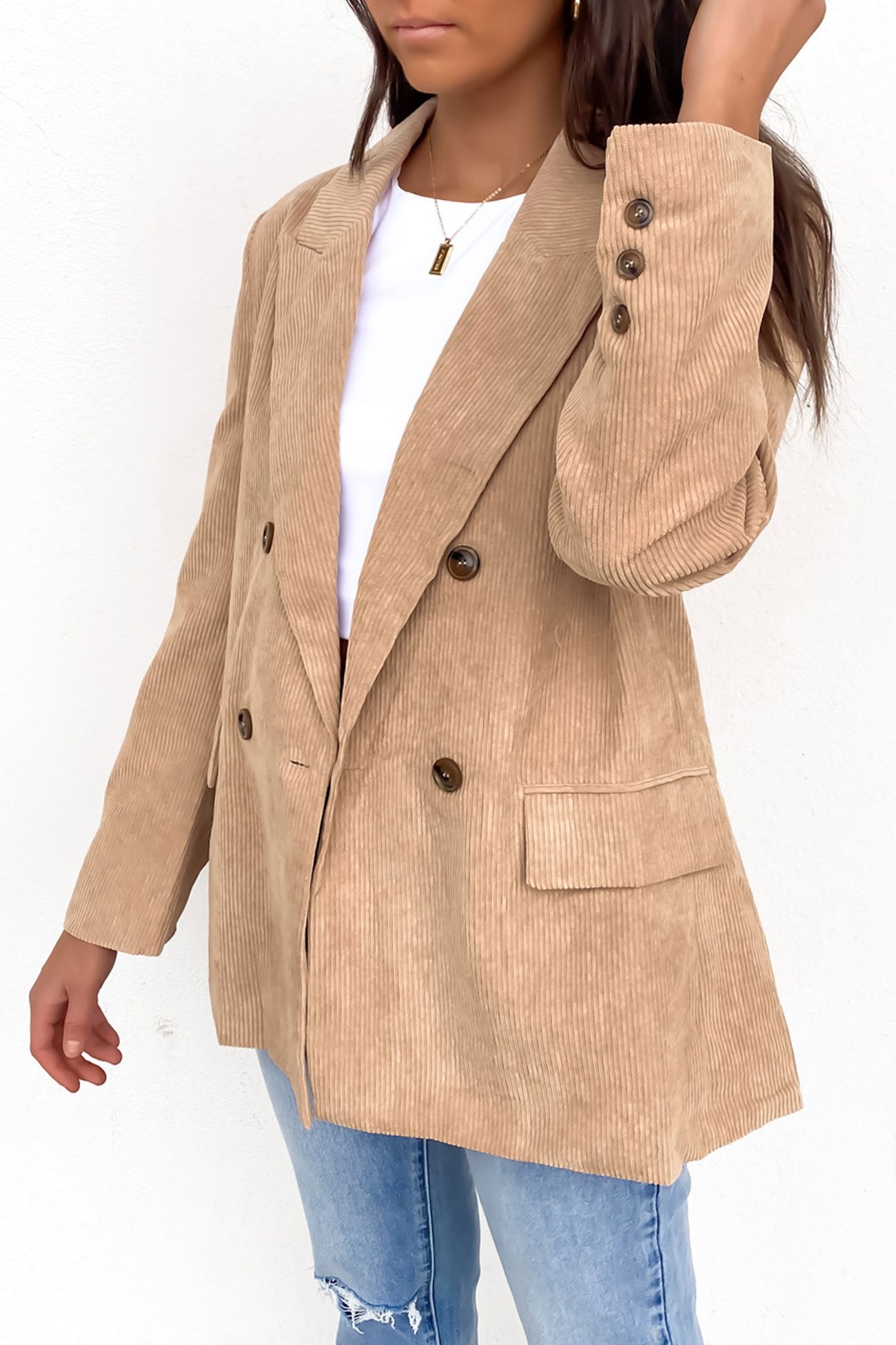 Taleah Cord Blazer Beige