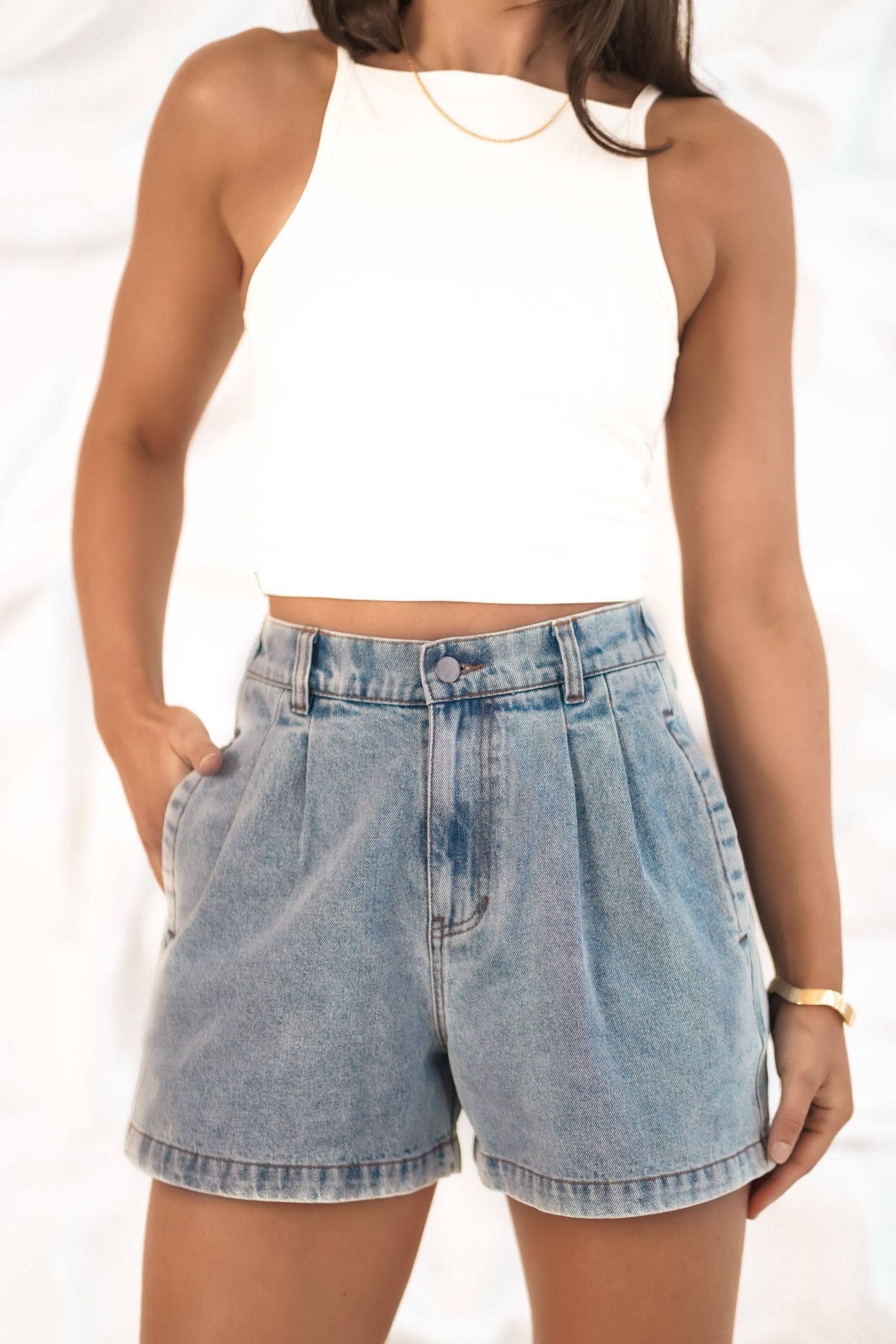 Tatum Denim Short Clear Water Blue