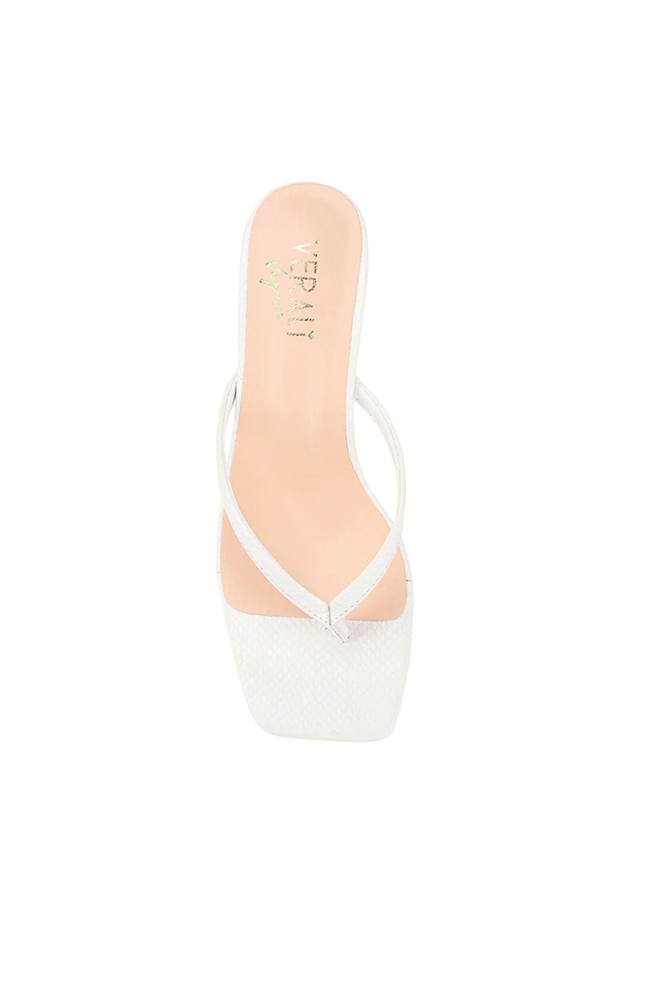 Taytum Heeled Thongs Chalk White Snake