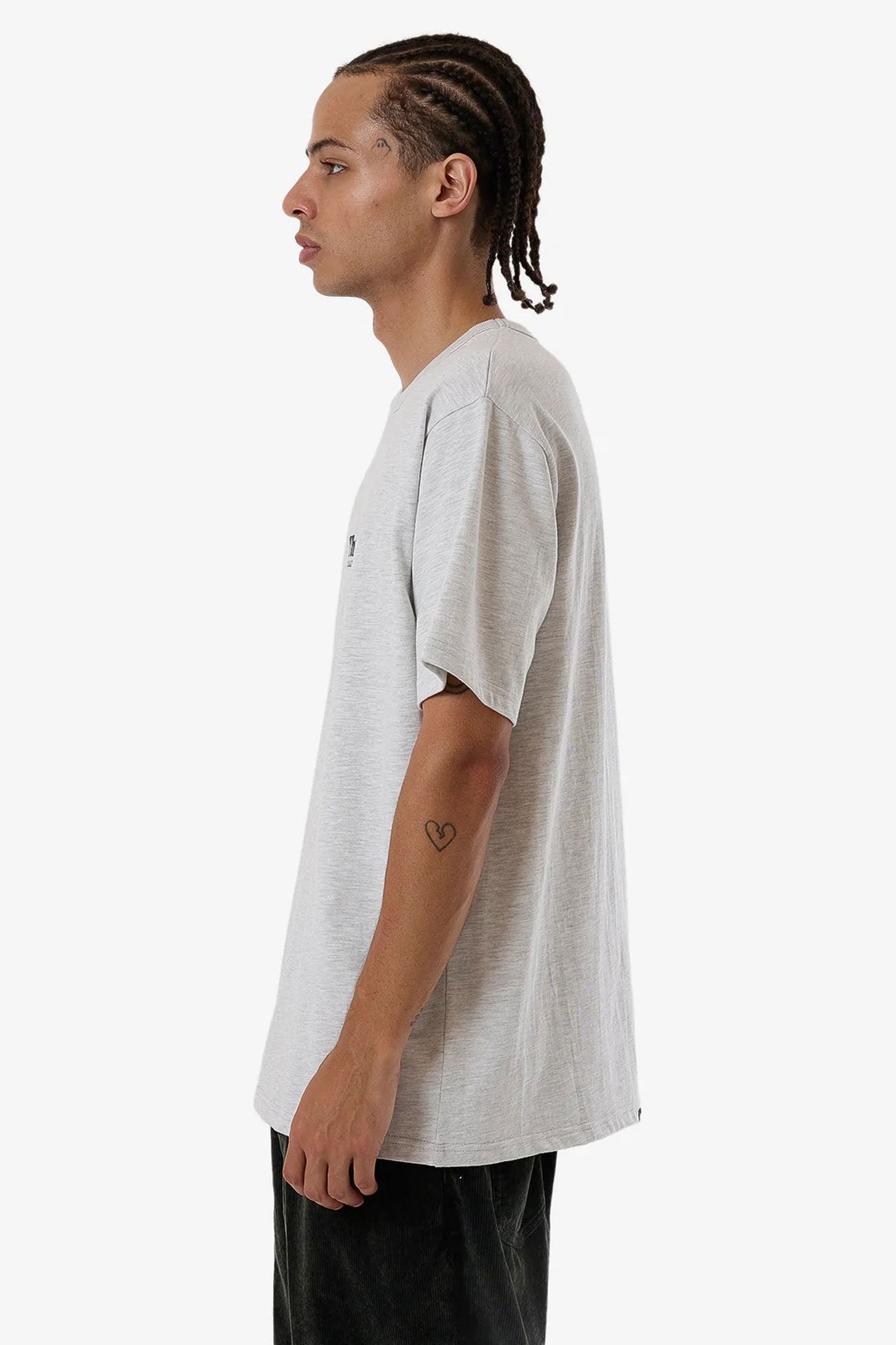 Thrills Workwear Embro Merch Fit Tee White Marle