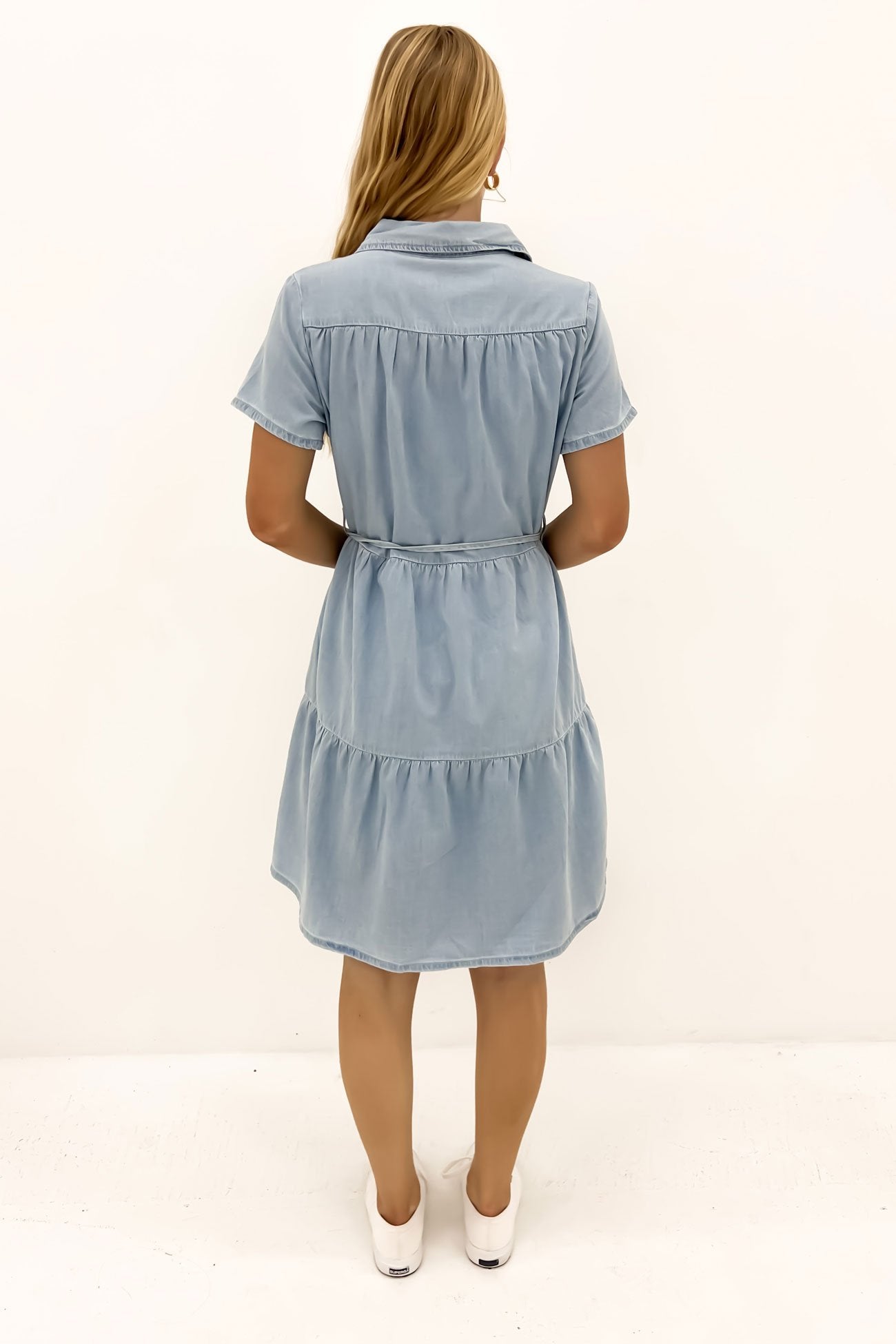 Tobi Denim Mini Dress Light Blue