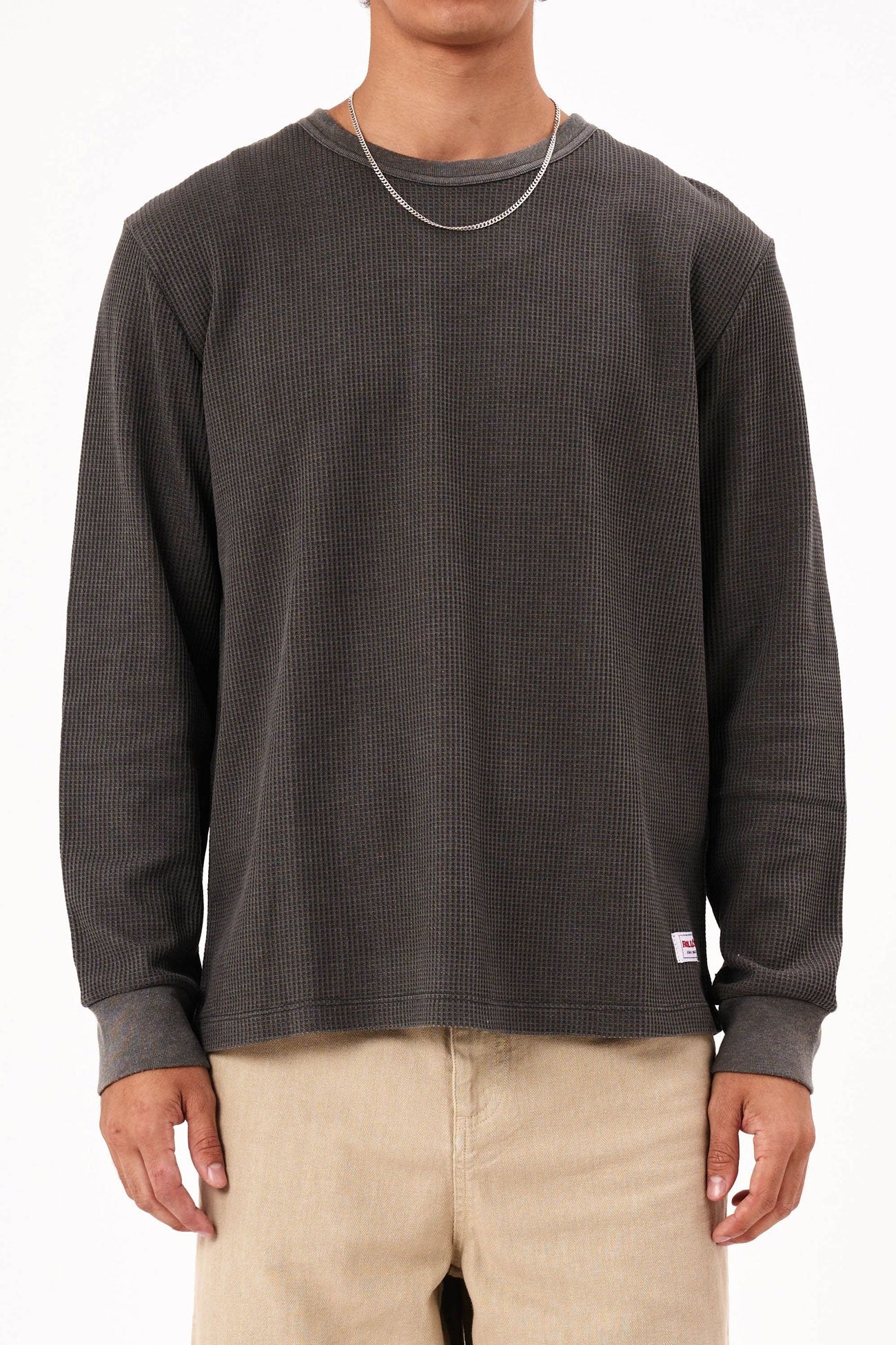 Trade Waffle Long Sleeve Tee Charcoal