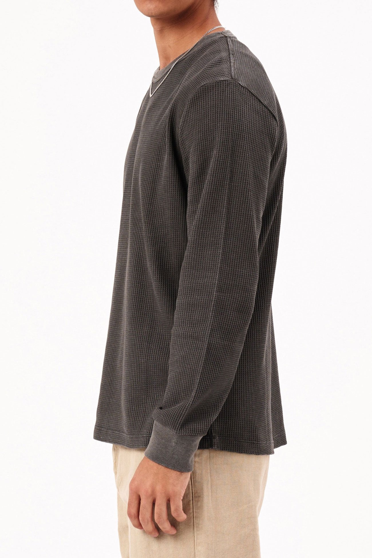 Trade Waffle Long Sleeve Tee Charcoal