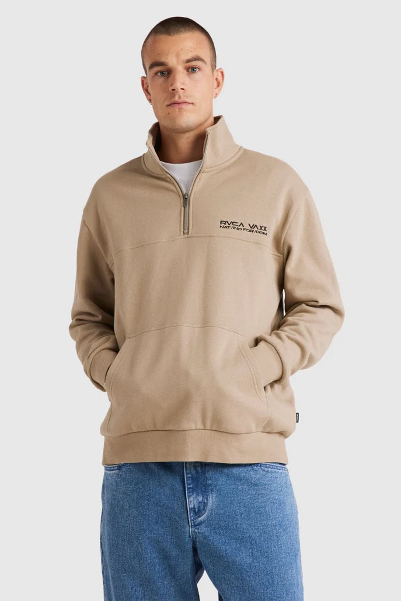 United Half Zip Crew Mushroom