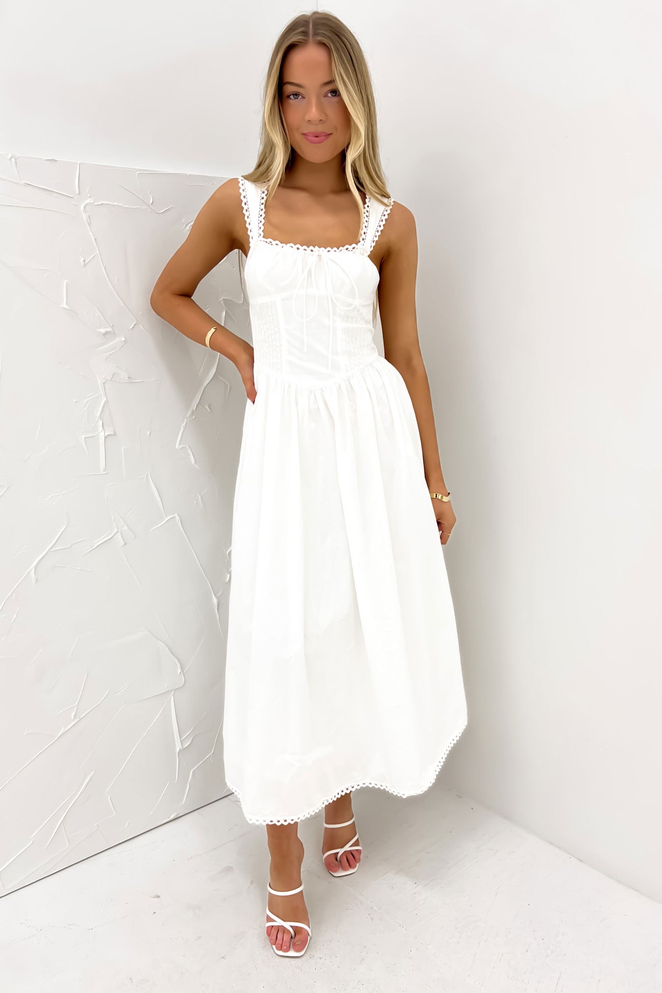 Vanna Midi Dress White