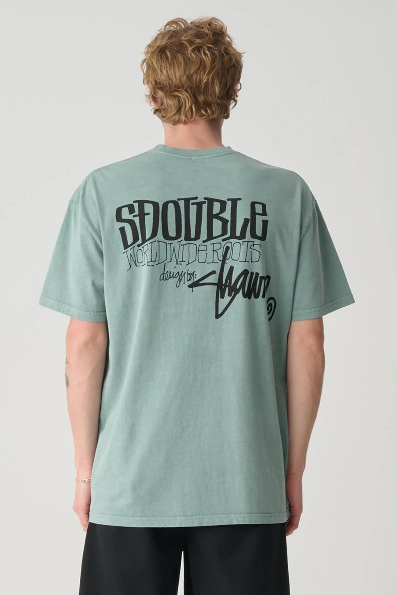 World Wide Roots Tee Washed Sage