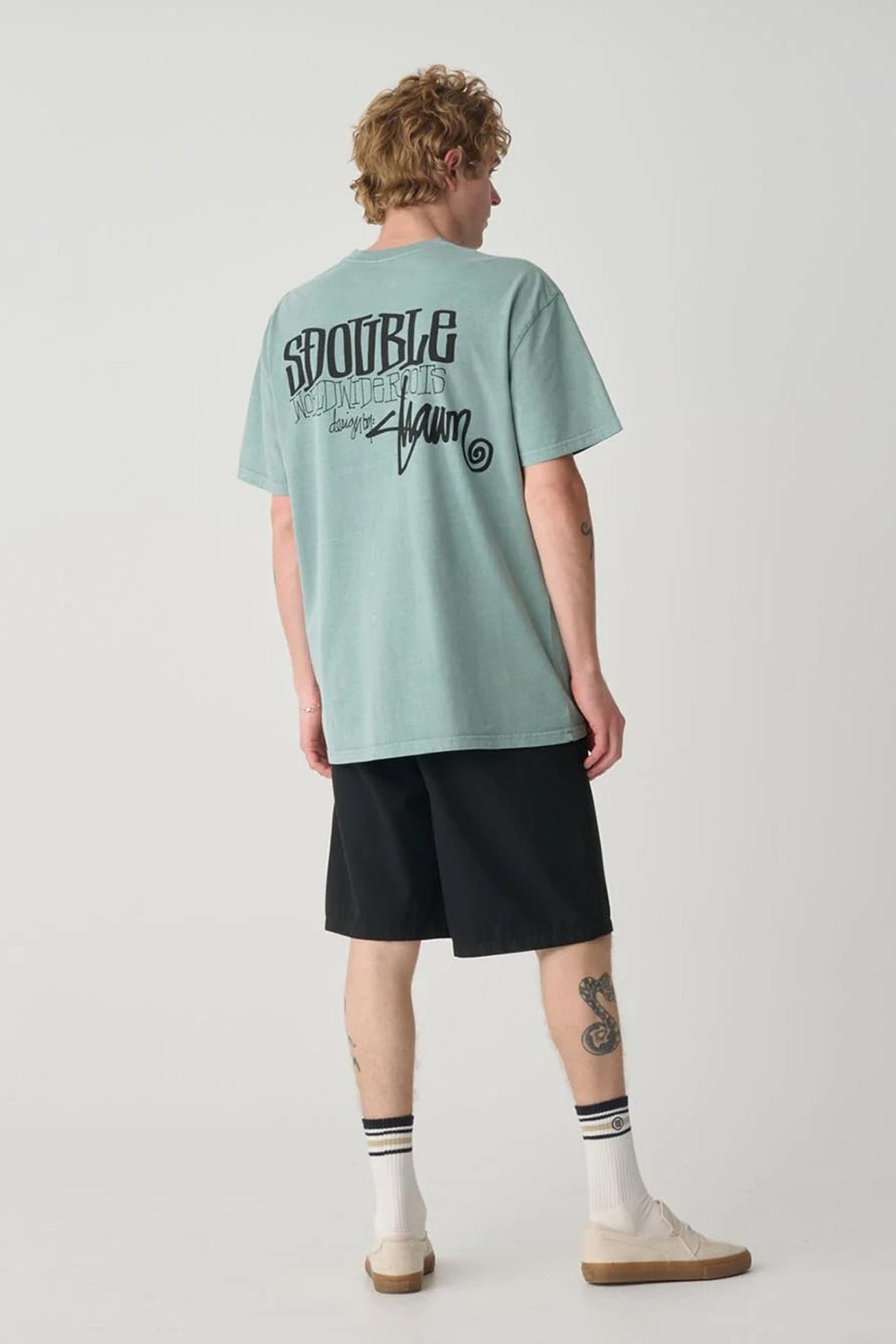 World Wide Roots Tee Washed Sage