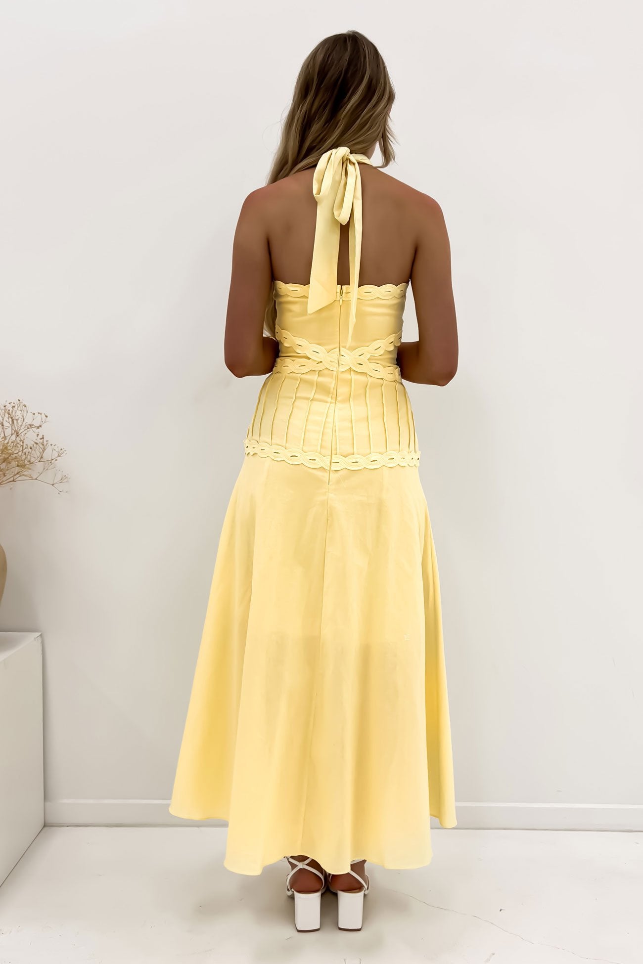 Yannis Midi Dress Yellow