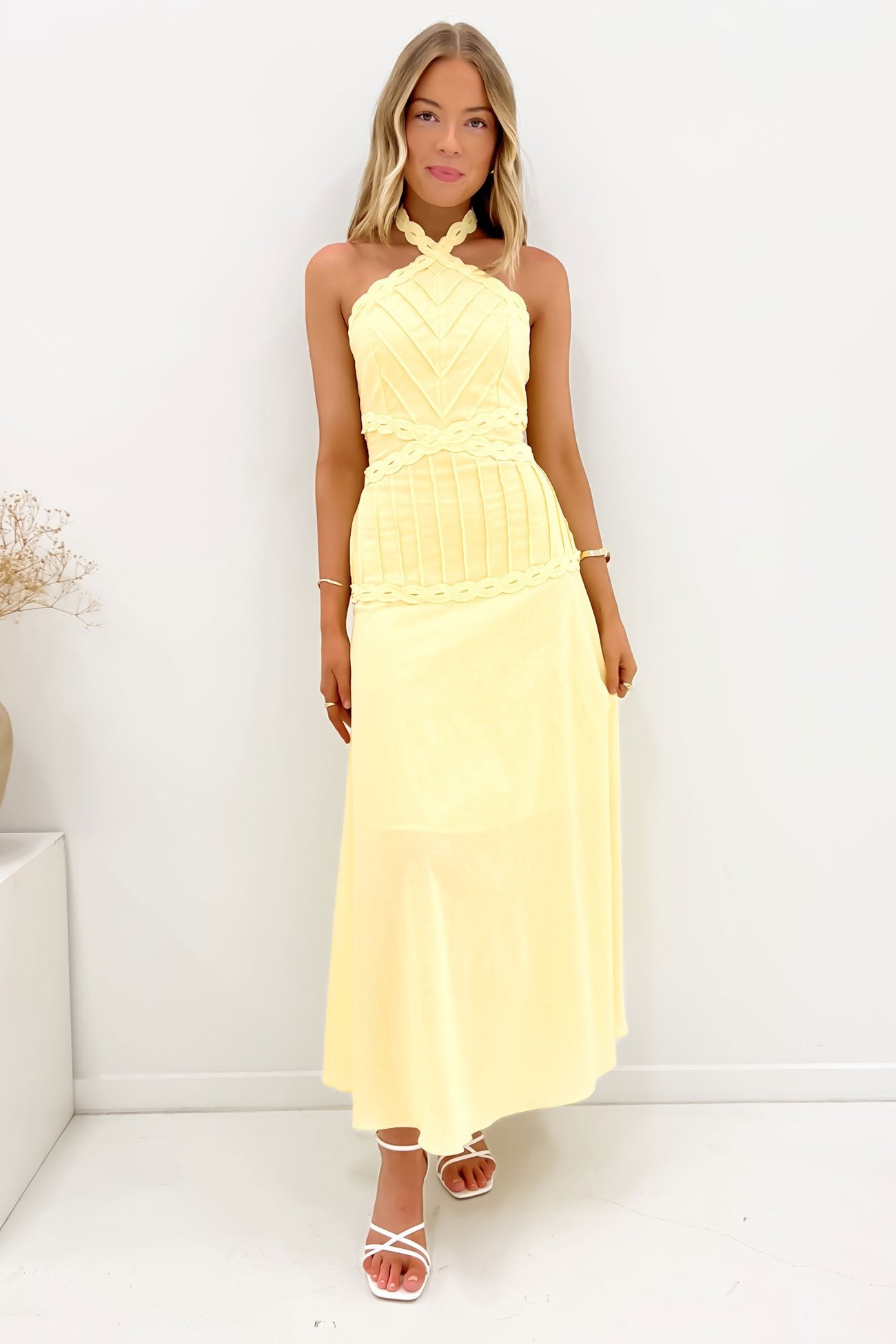 Yannis Midi Dress Yellow