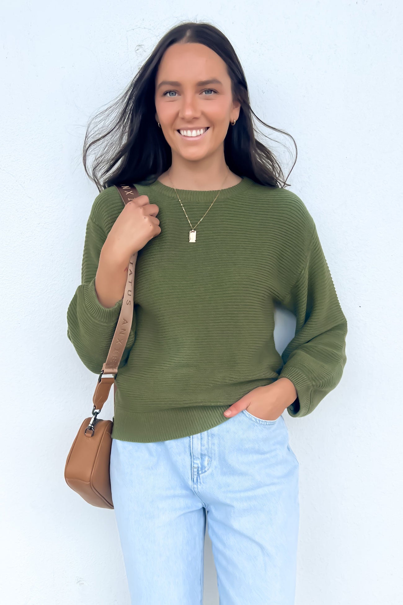 Zailey Knit Jumper Khaki