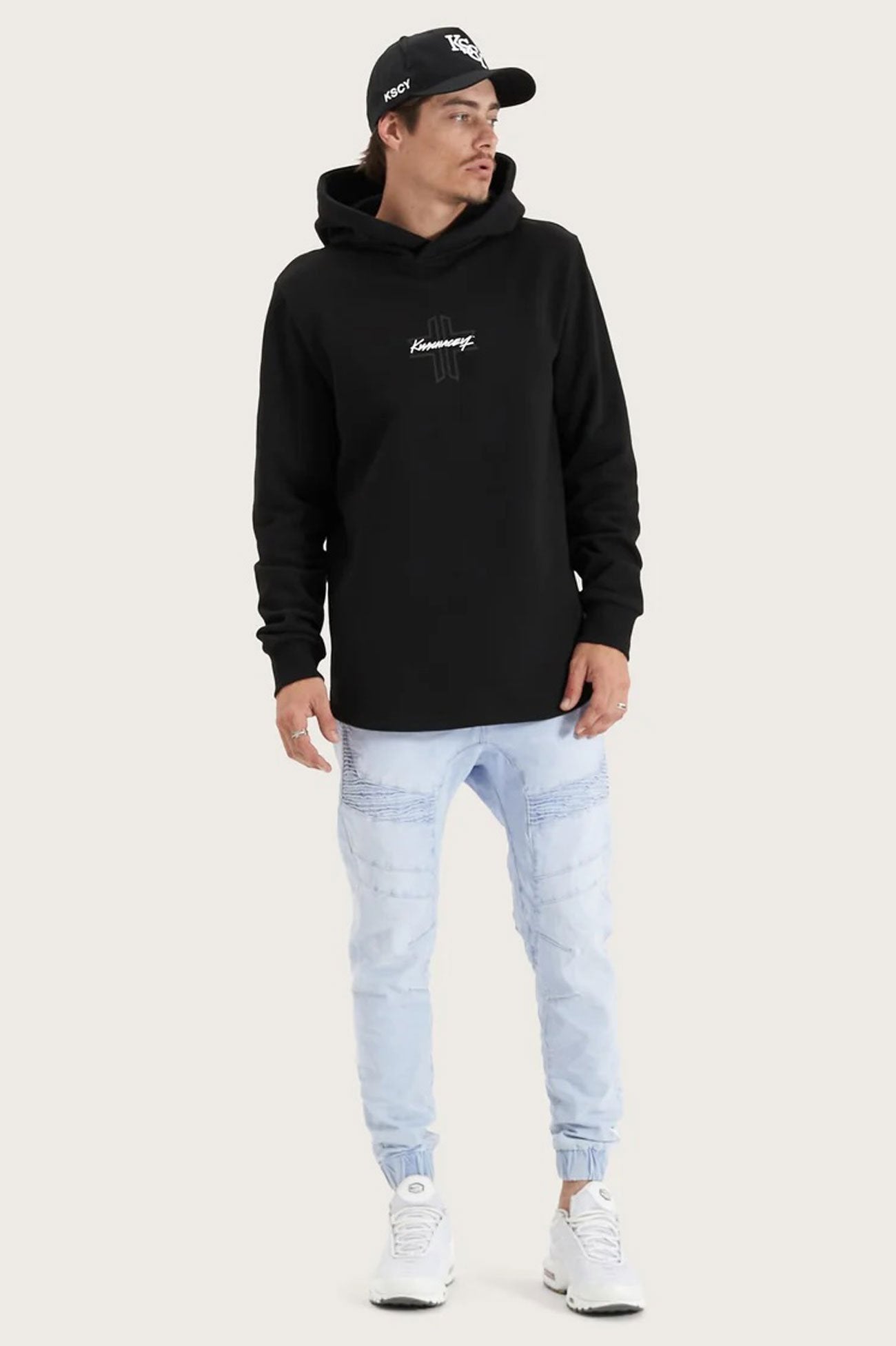 Zenth Heavy Hooded Dual Curved Sweater Jet Black