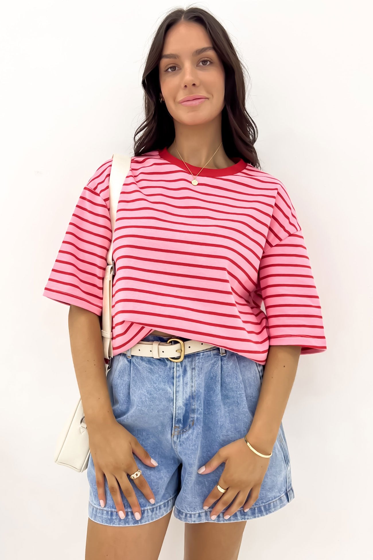 Zora Tee Pink Stripe