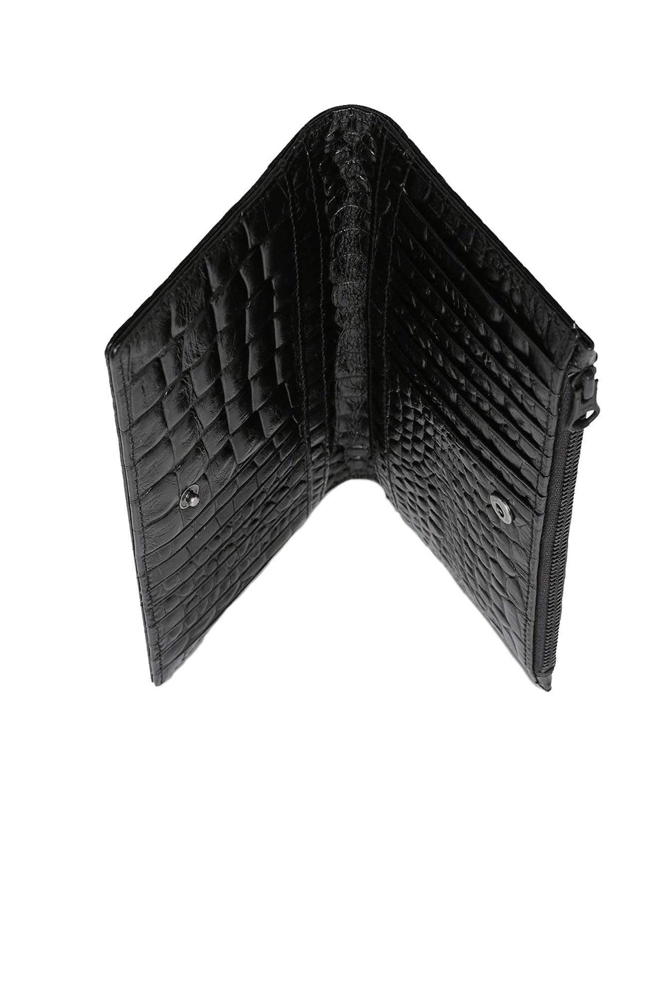 In The Beginning Wallet Black Croc Emboss