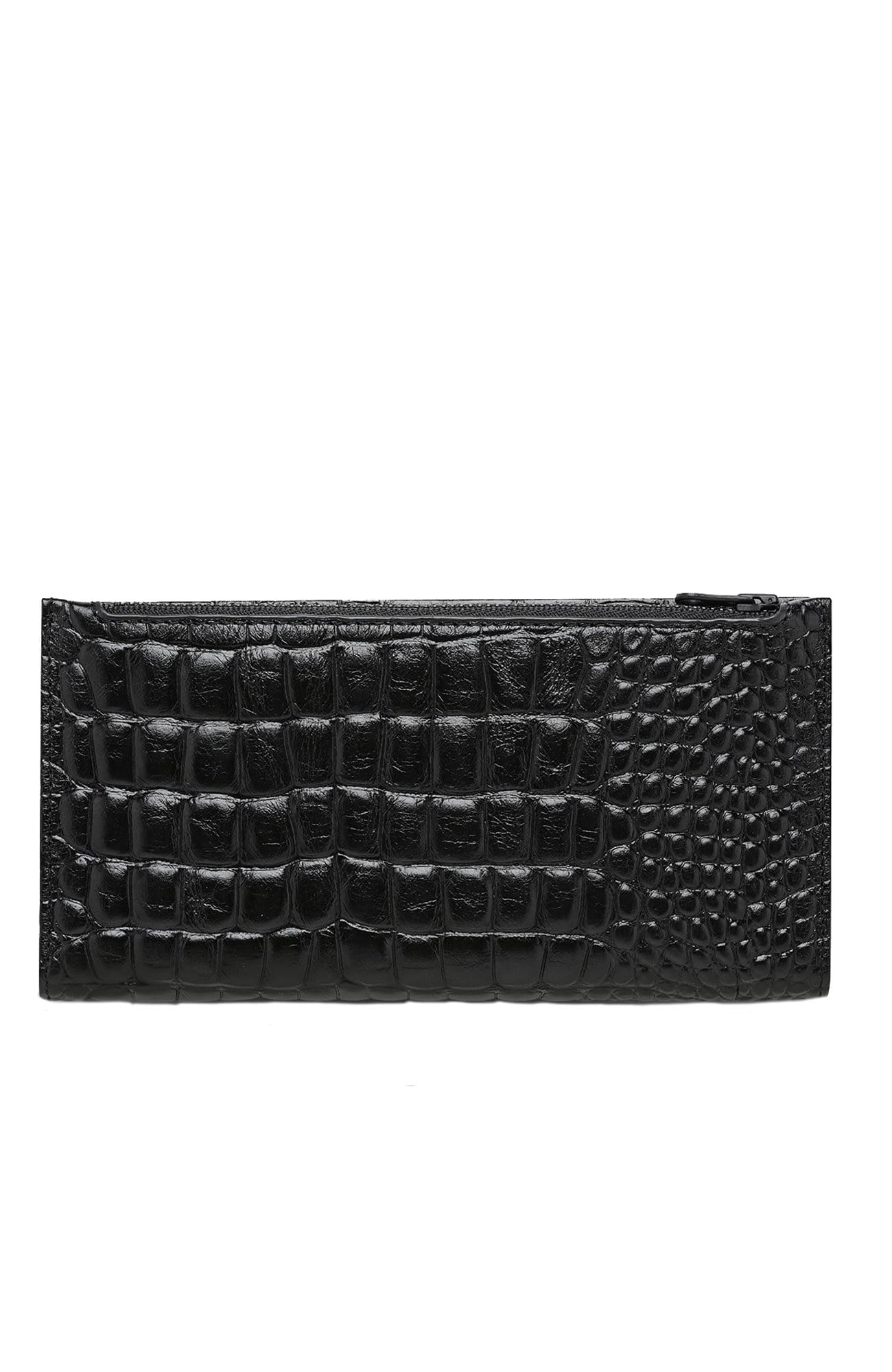 In The Beginning Wallet Black Croc Emboss