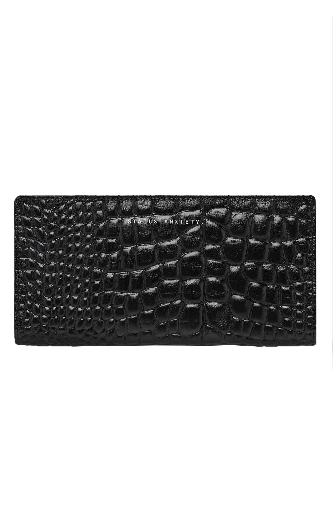 In The Beginning Wallet Black Croc Emboss