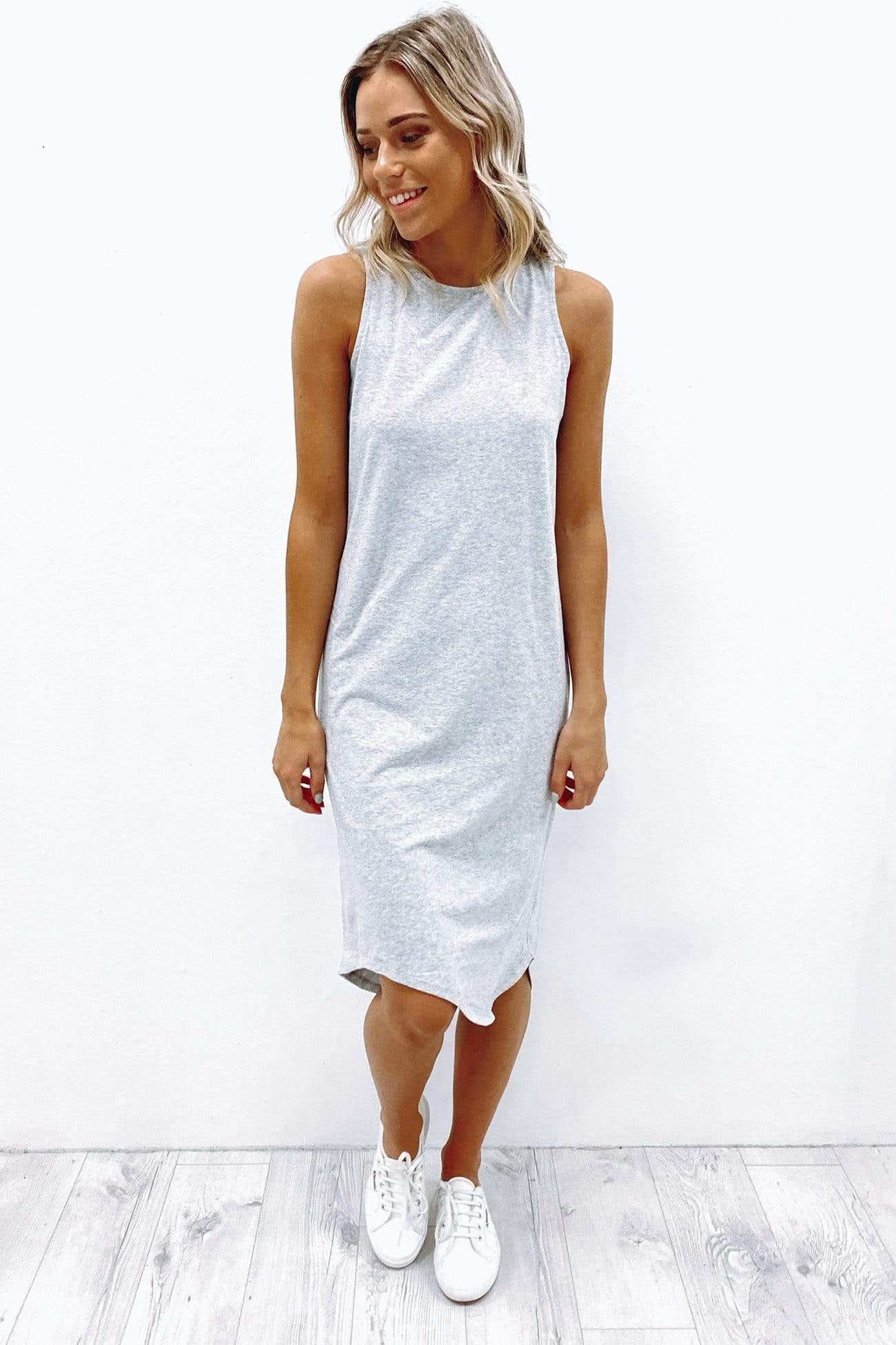 One In Eight Midi Dress Grey Marle