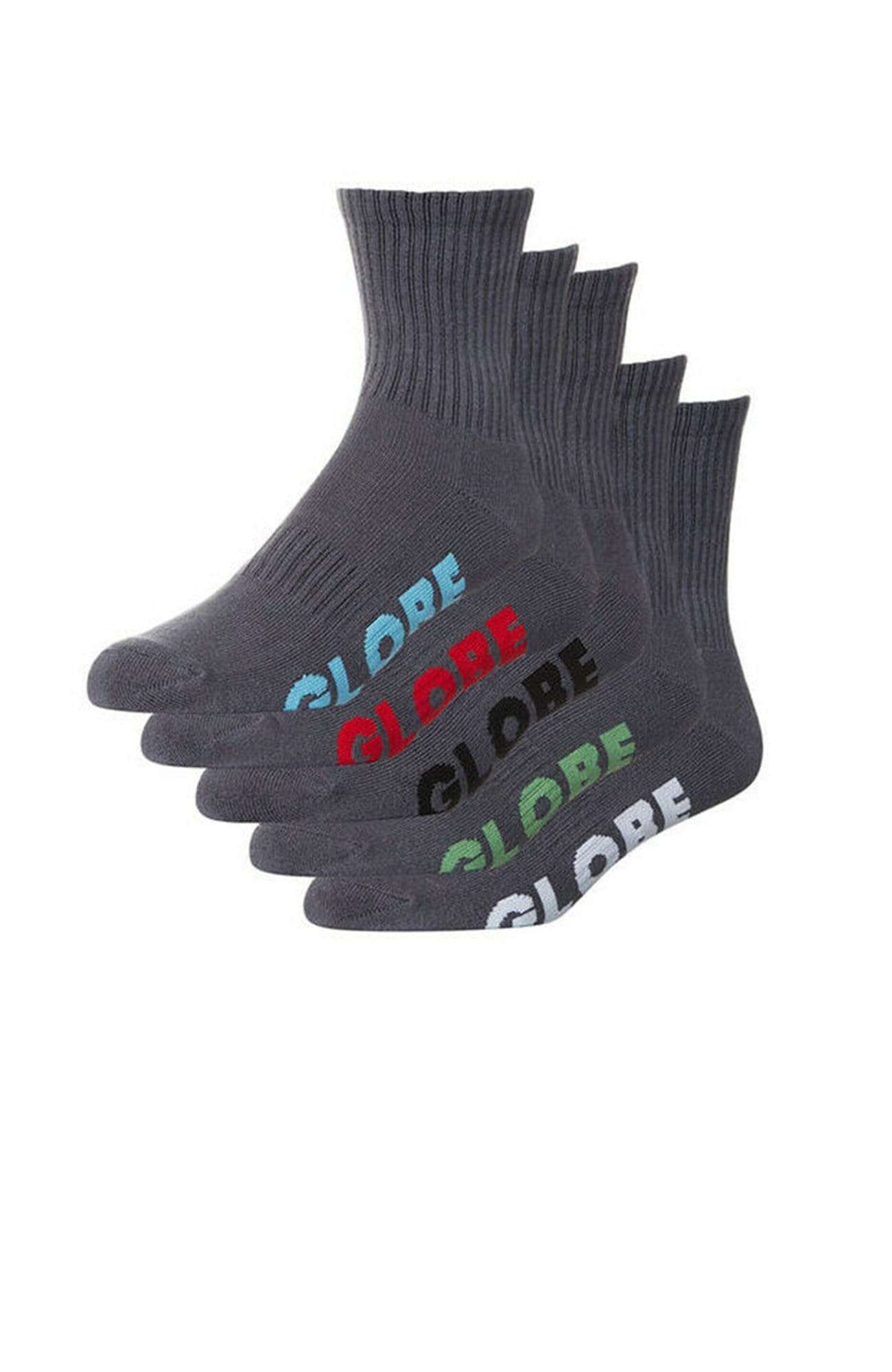 Stealth Crew Sock 5 Pack Grey