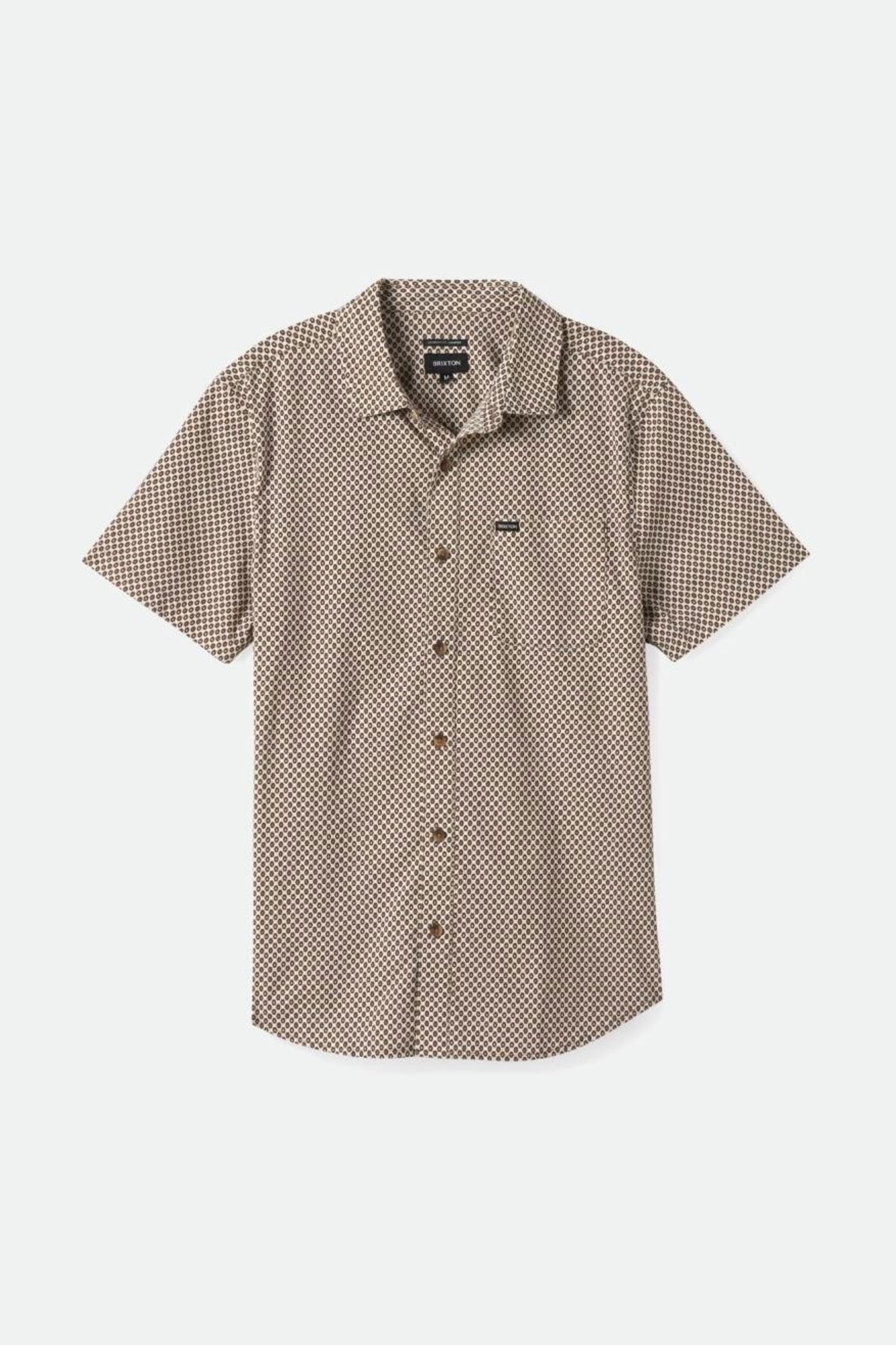 Charter Print Short Sleeve Woven Shirt Off White Geo Dot