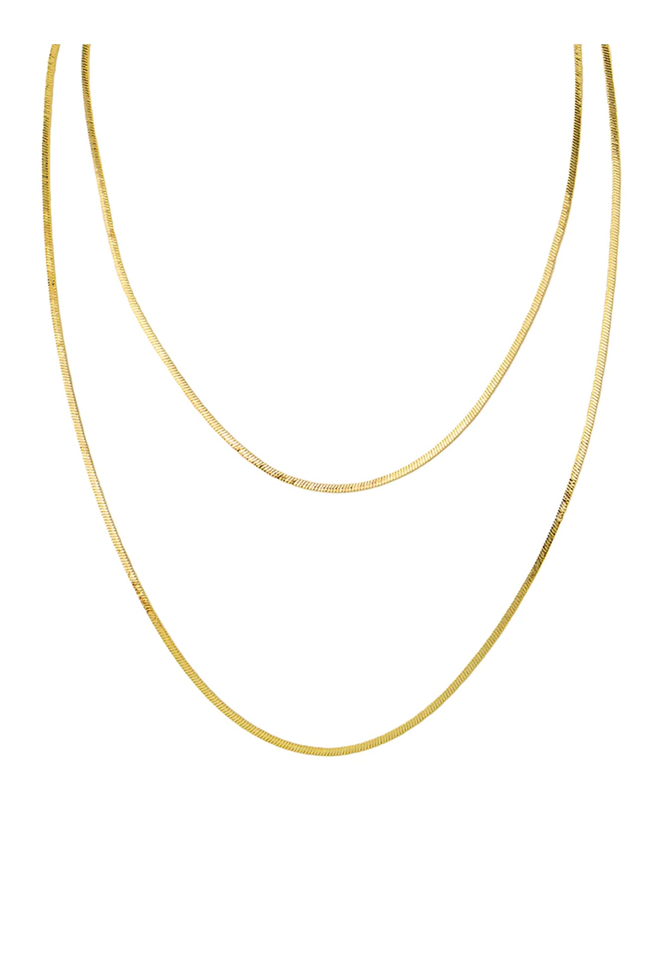 2 Layer Snake Chain Necklace Gold